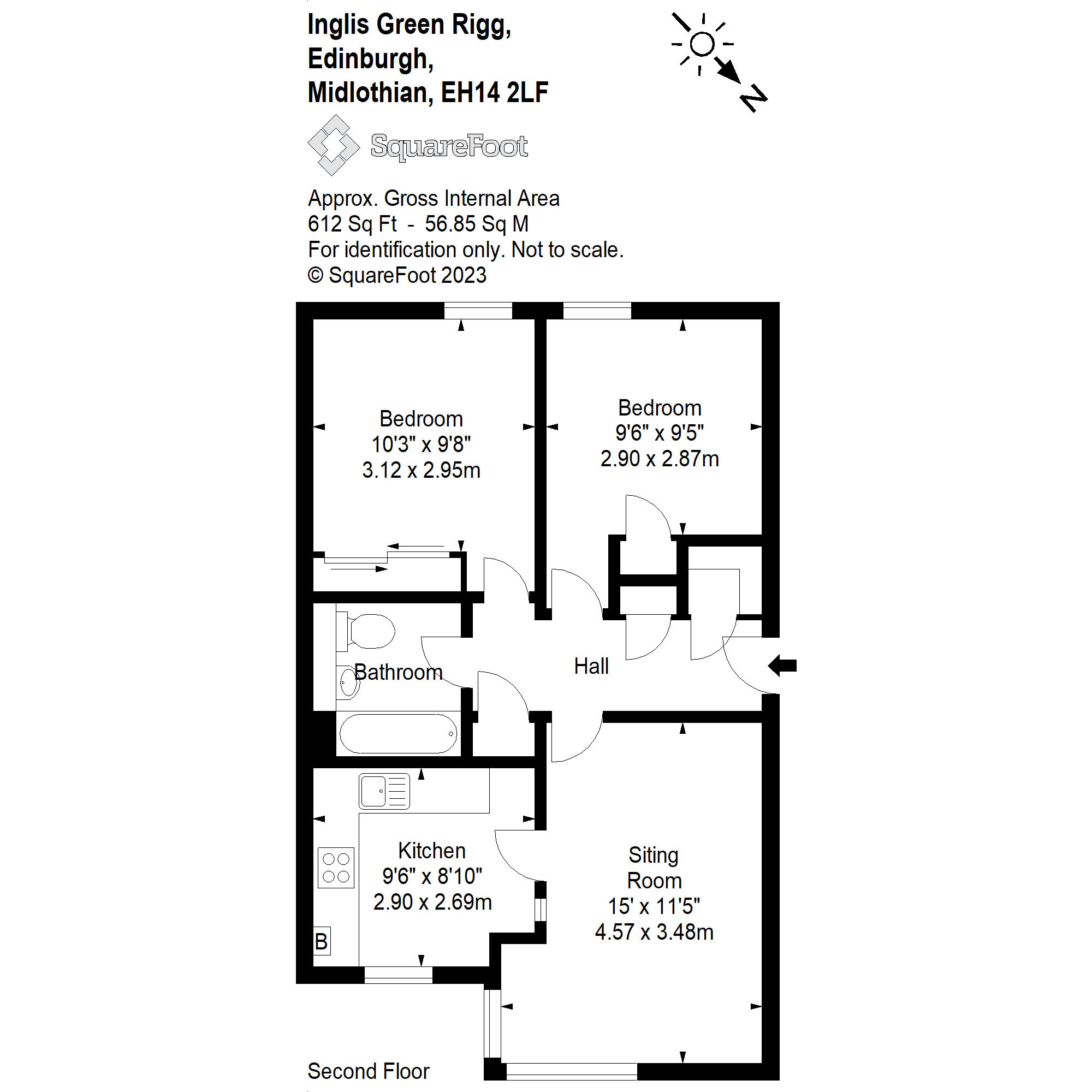 2/5 Inglis Green Rigg, Edinburgh EH14, 2 bedroom flat for sale