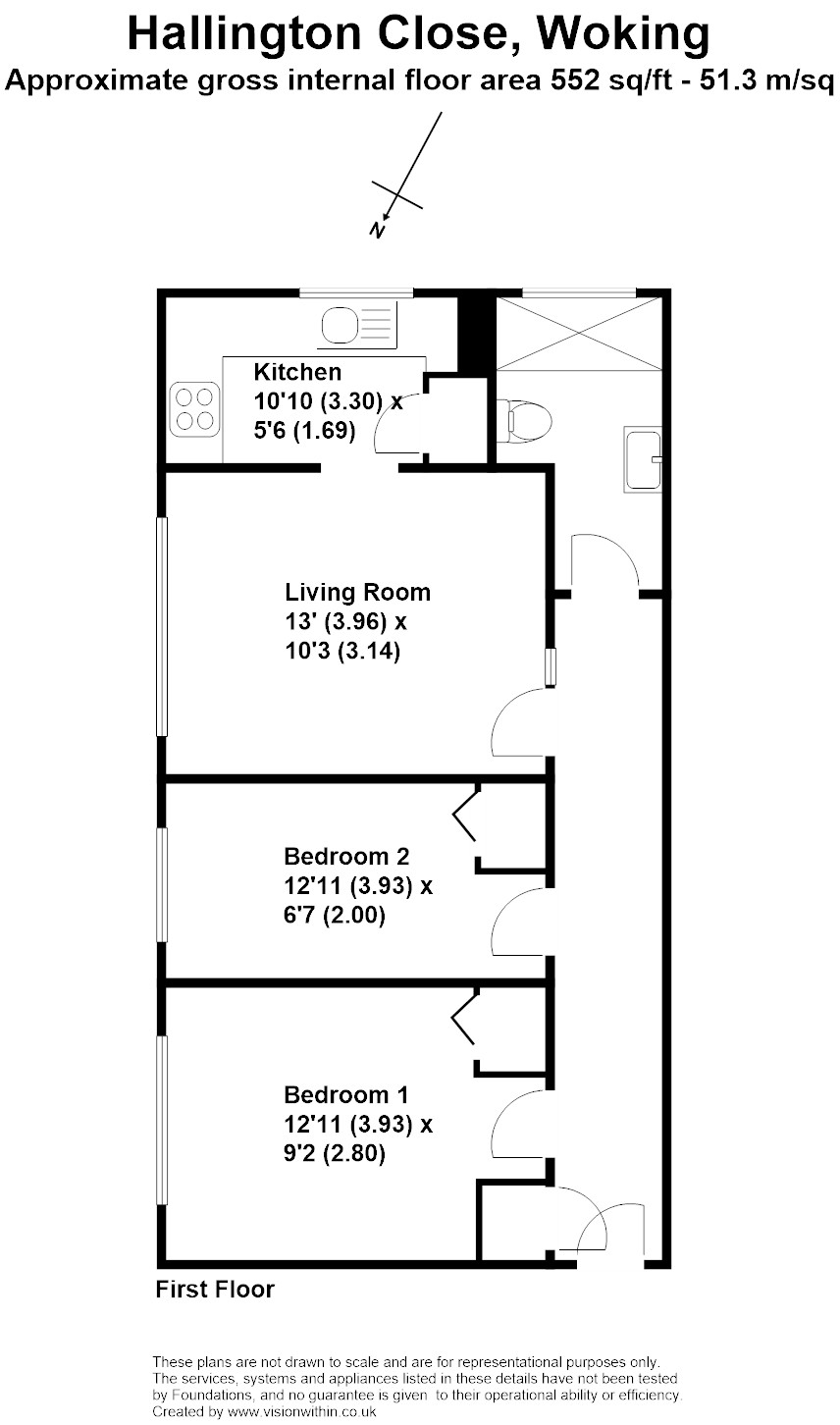 53 Hallington Close, Goldworth Park, Woking floorplan