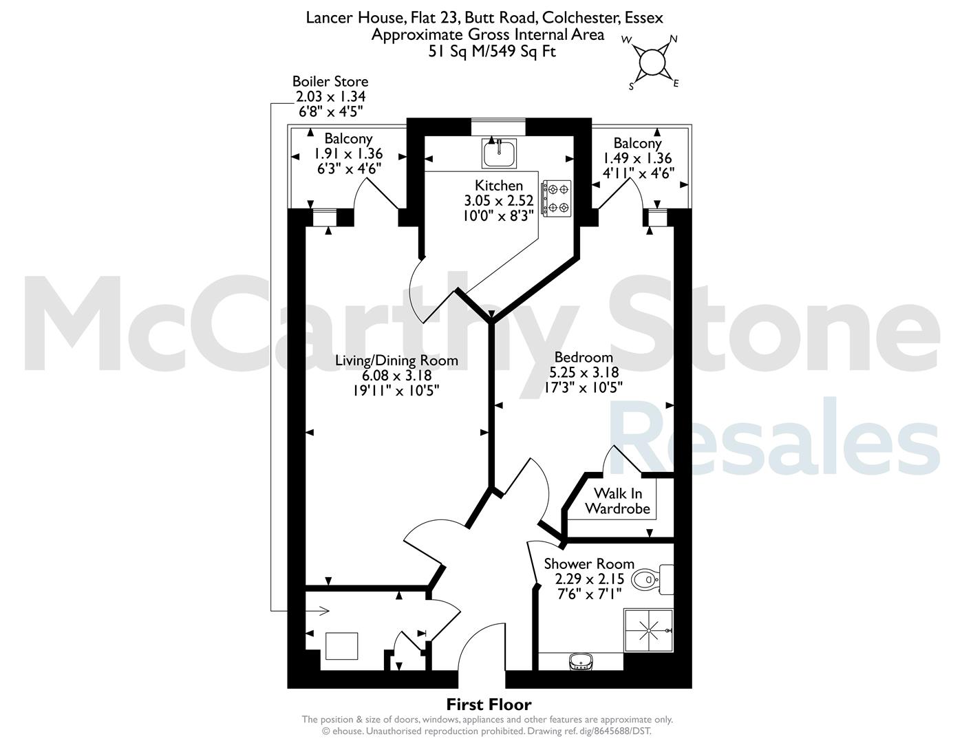 23 Lancer House, Butt Road, Colchester floorplan