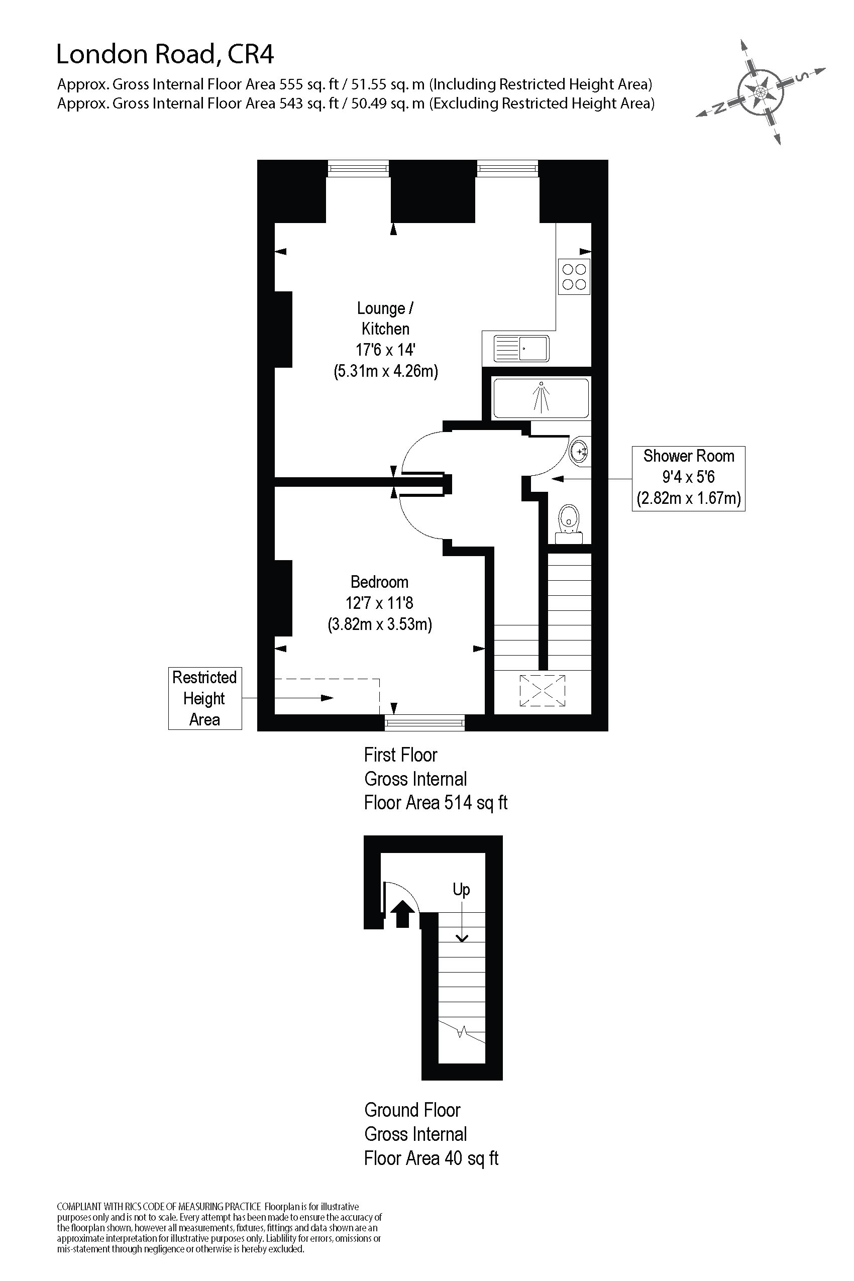 Flat C, 92, London Road, Mitcham floorplan