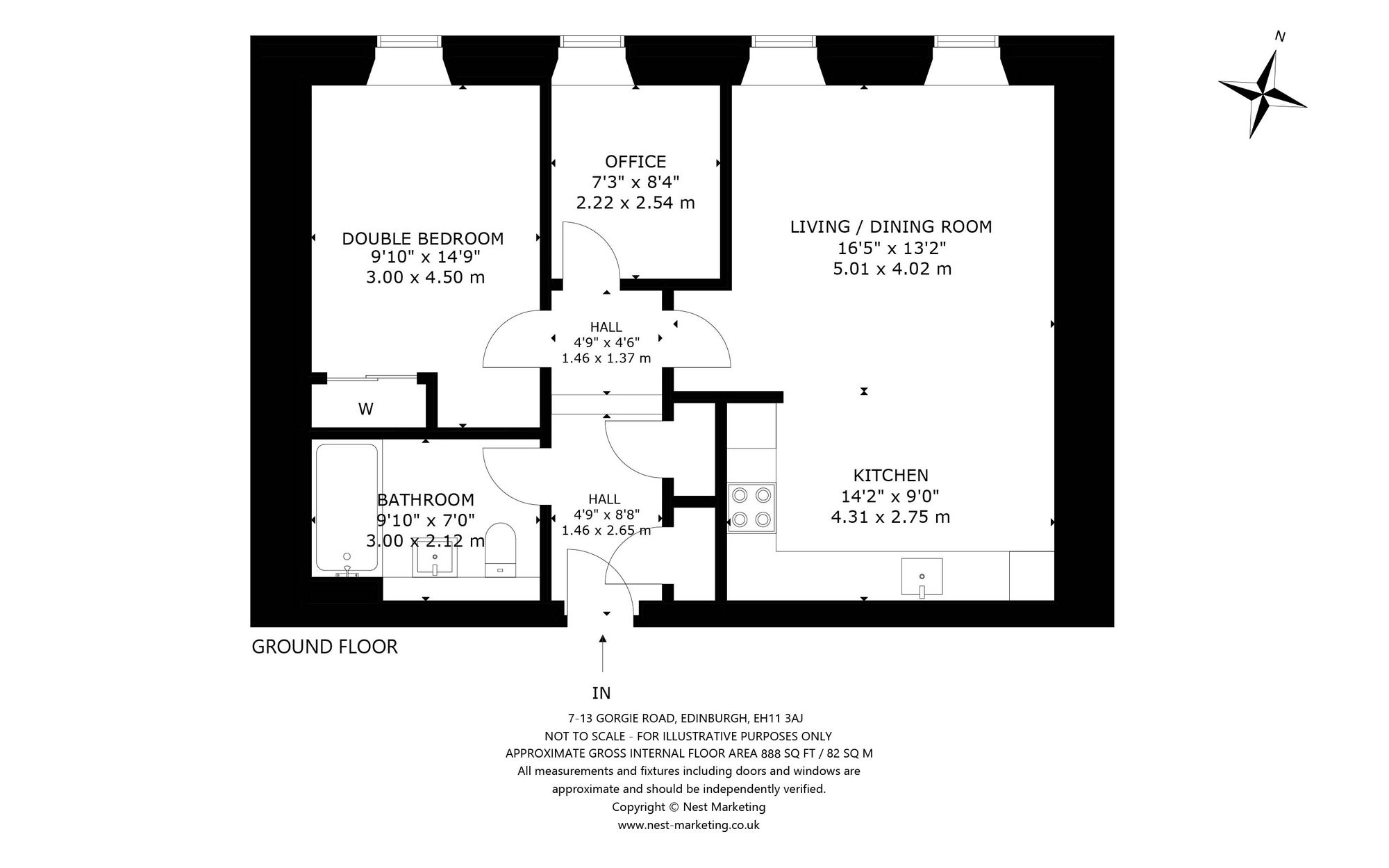Flat 13, 7 Gorgie Road, Edinburgh floorplan