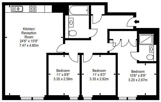 3 Bedrooms Flat to rent in Merchant Square, London, Paddington W2