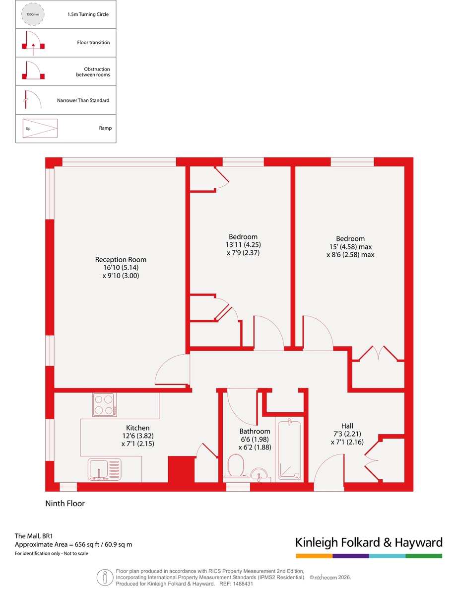 Flat 27, Elizabeth Wheeler House, 19, The Mall, Bromley floorplan