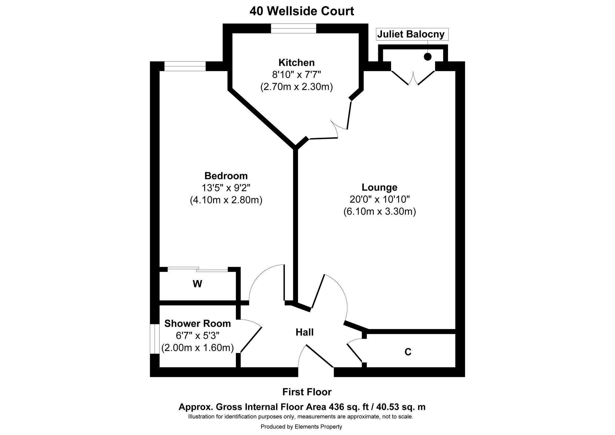 Flat 40, Wellside Court, Falkirk floorplan