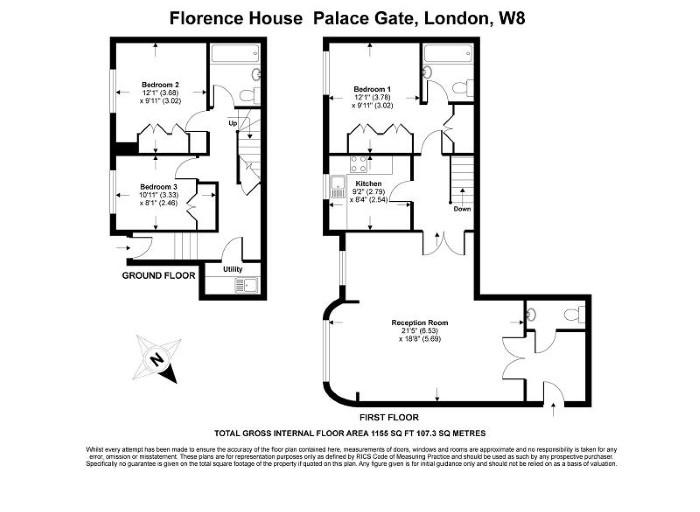 1, FLORENCE HOUSE, PALACE GATE, London floorplan