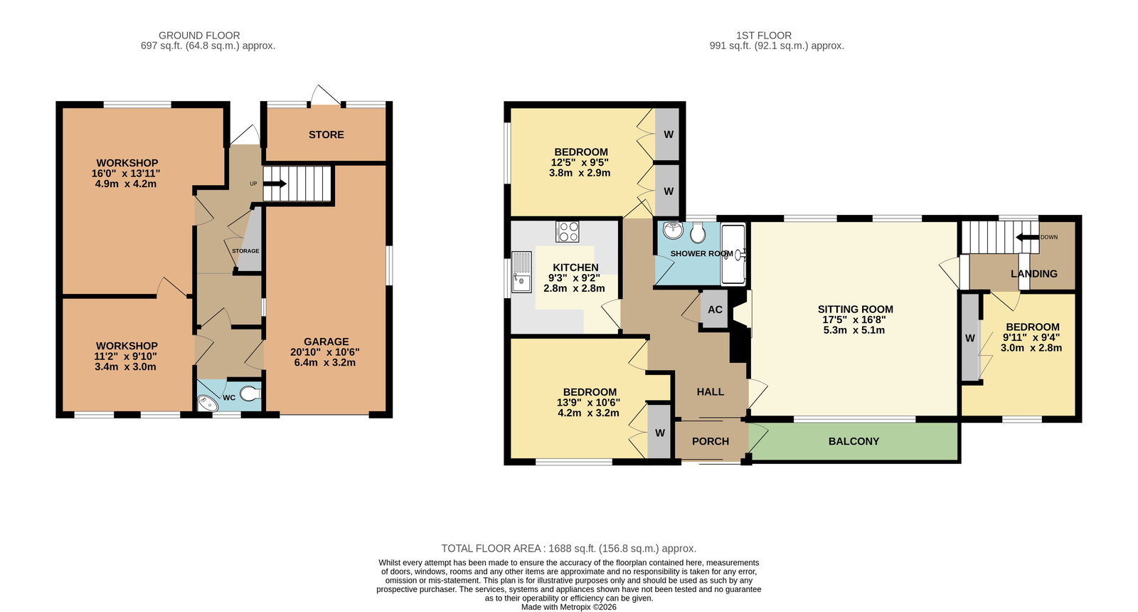 1, Firs Close, Malvern floorplan