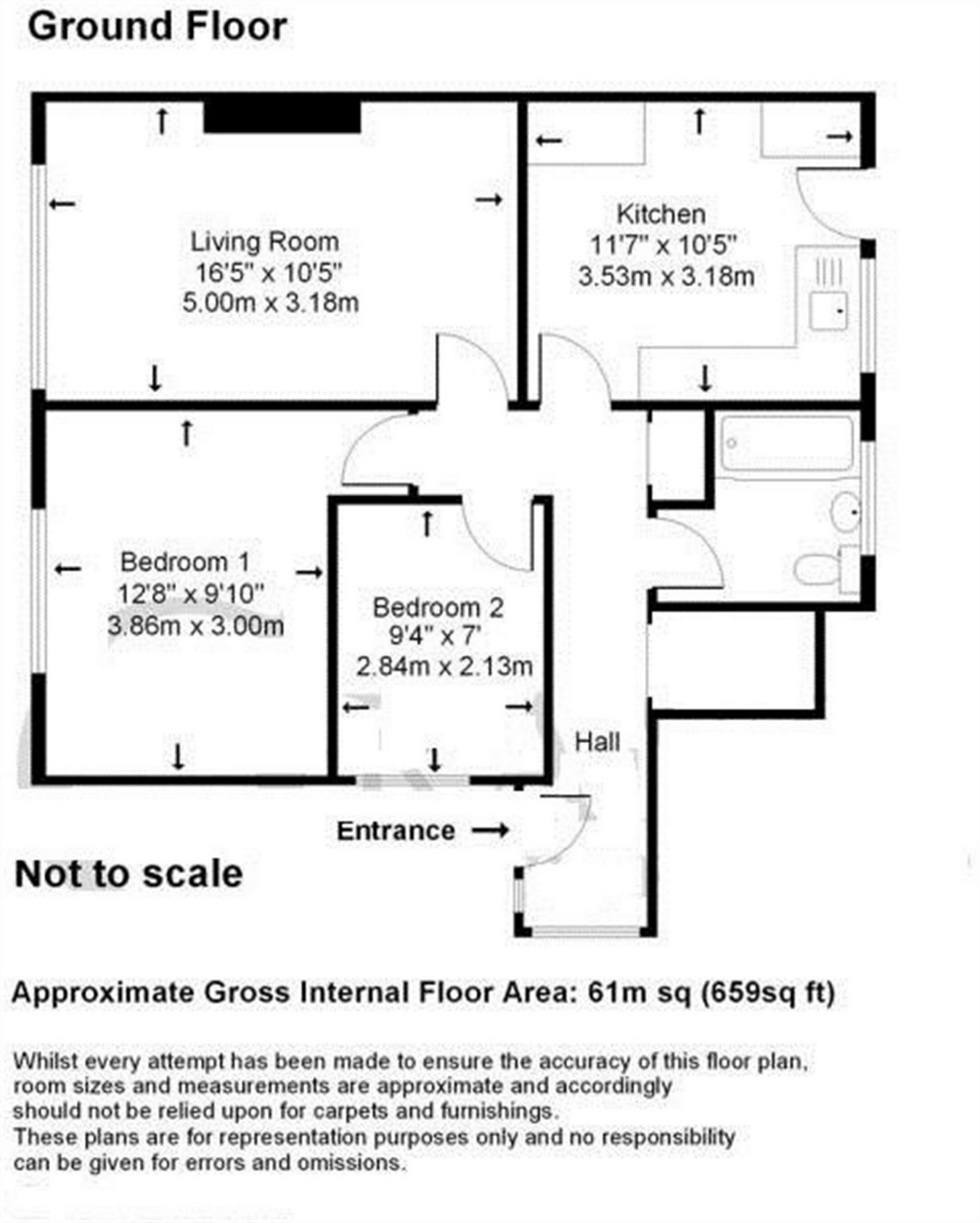 2 Bedrooms Maisonette to rent in Leavesden Road, Weybridge, Surrey KT13