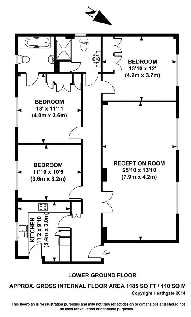 2 Ashley Court, Frognal Lane, London floorplan