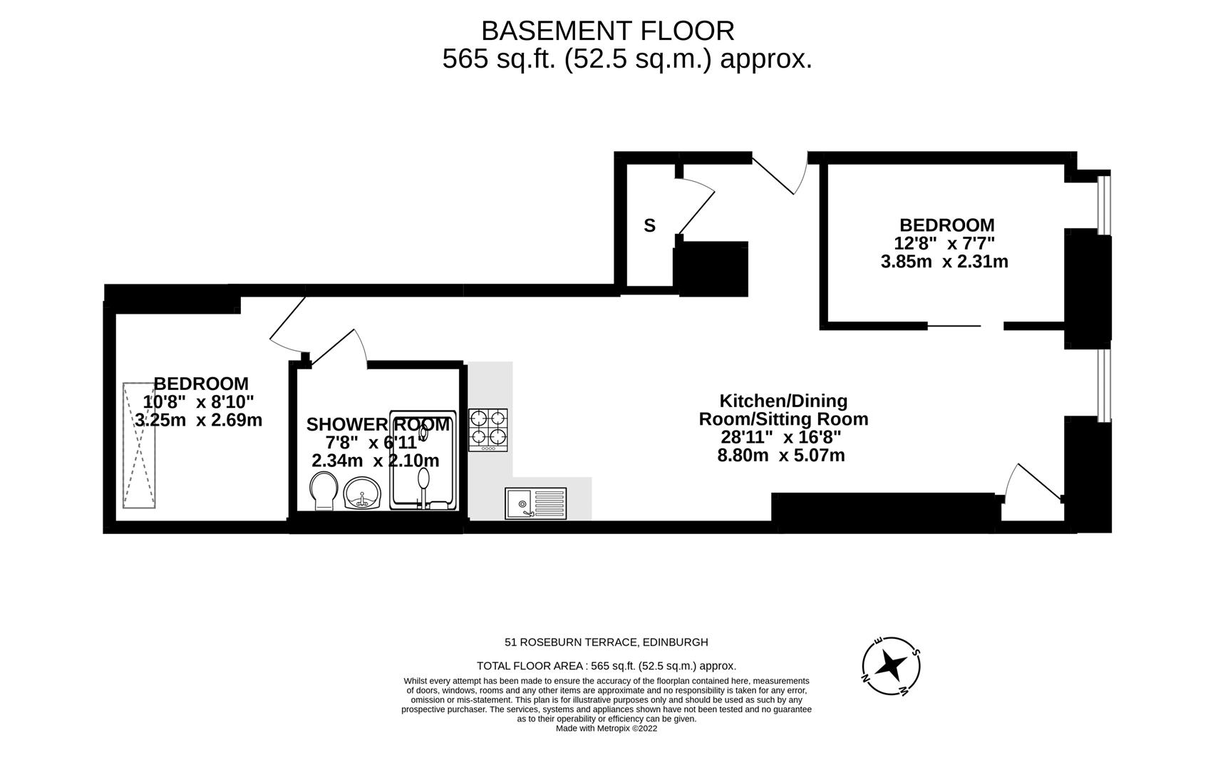 51 (Bf) Roseburn Terrace, Edinburgh EH12, 2 bedroom flat for sale