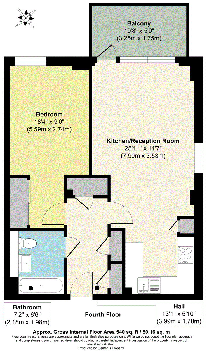 Flat 1, 3rd floor, Dance Square, Orchard Building, Clerkenwell floorplan