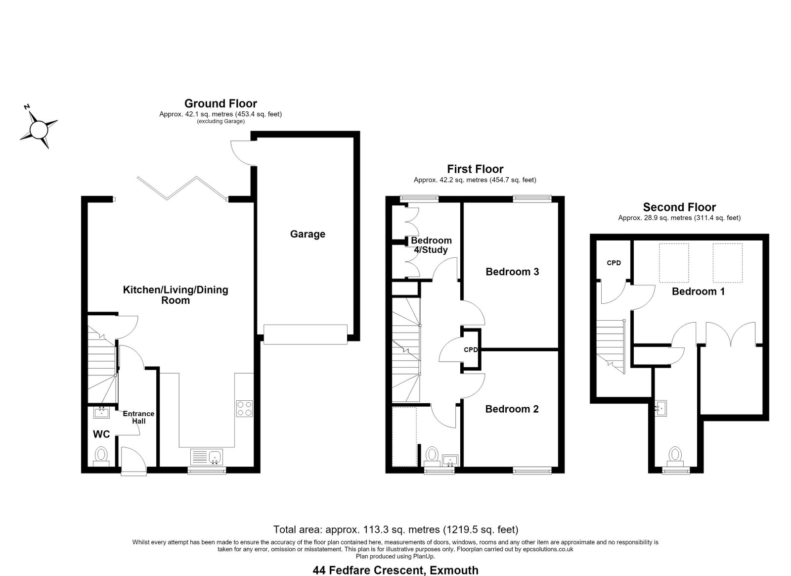 44, Fieldfare Crescent, Exmouth floorplan