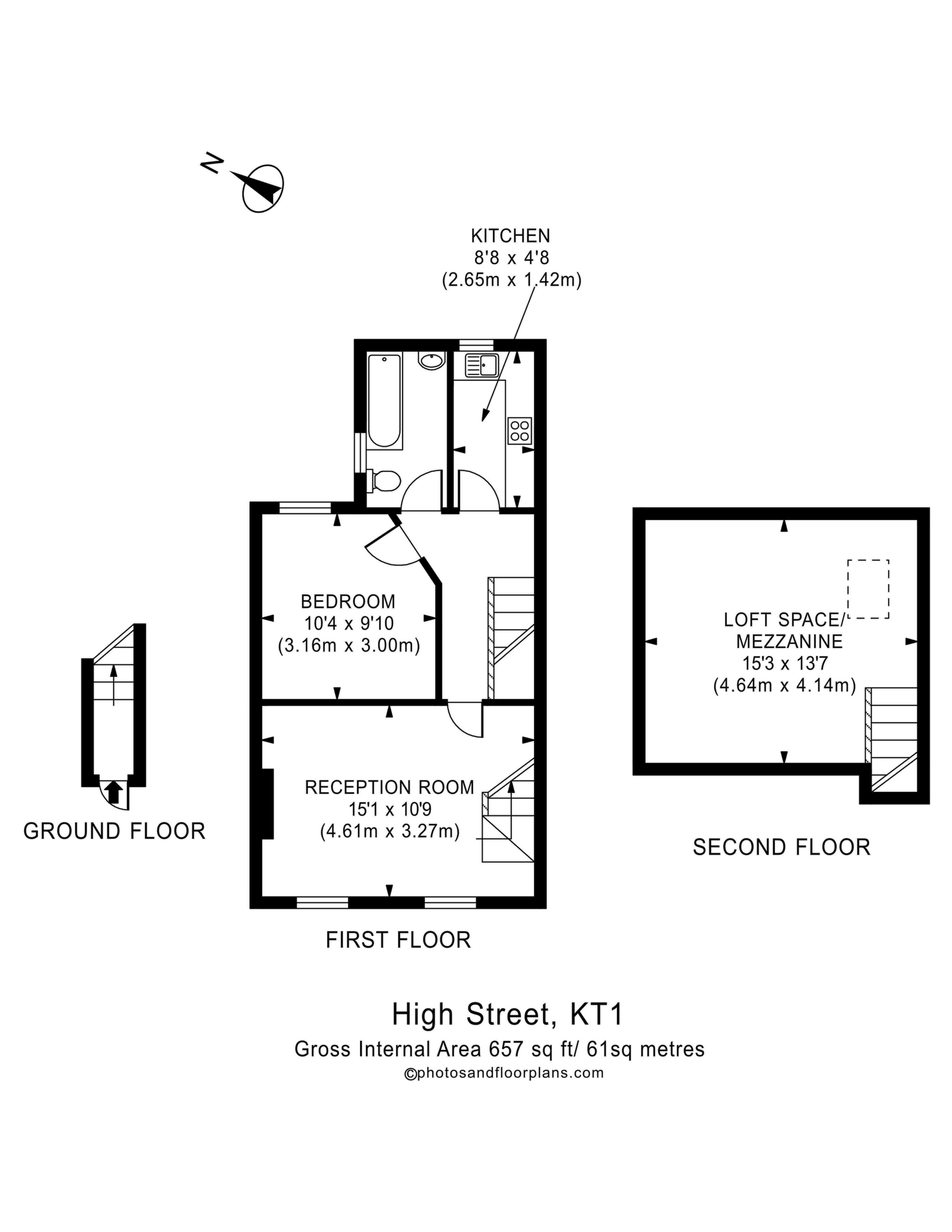 First Floor Flat 44, High Street, London floorplan