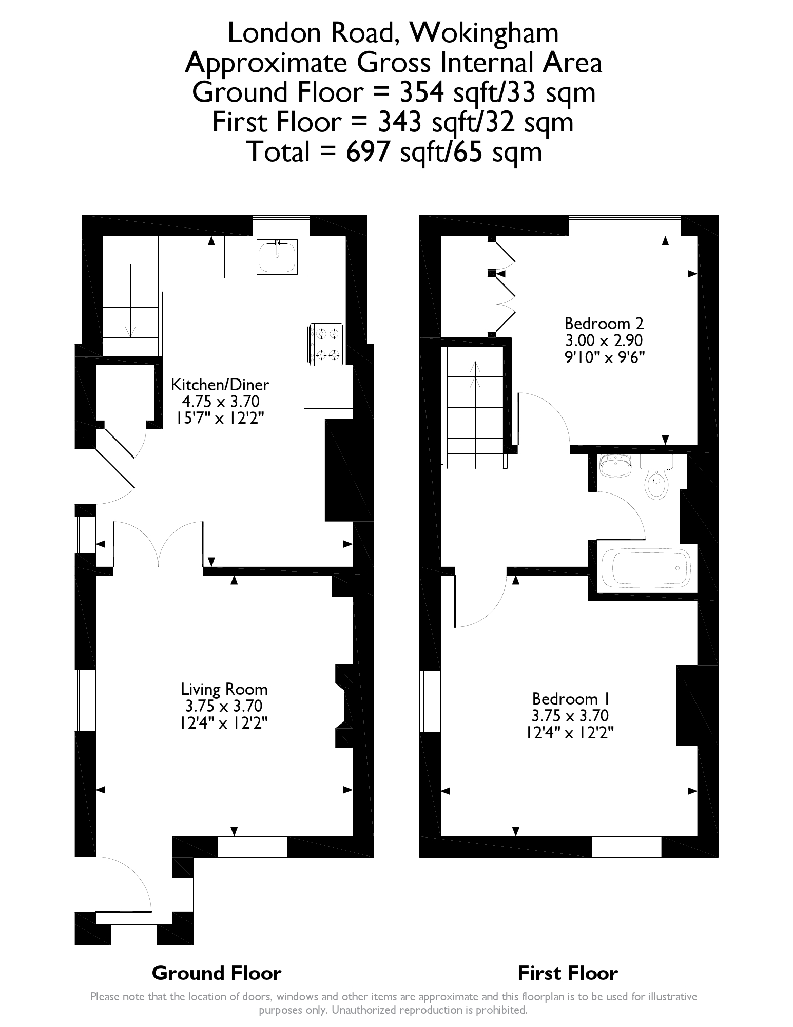 2 Bedrooms Terraced house for sale in London Road, Wokingham RG40