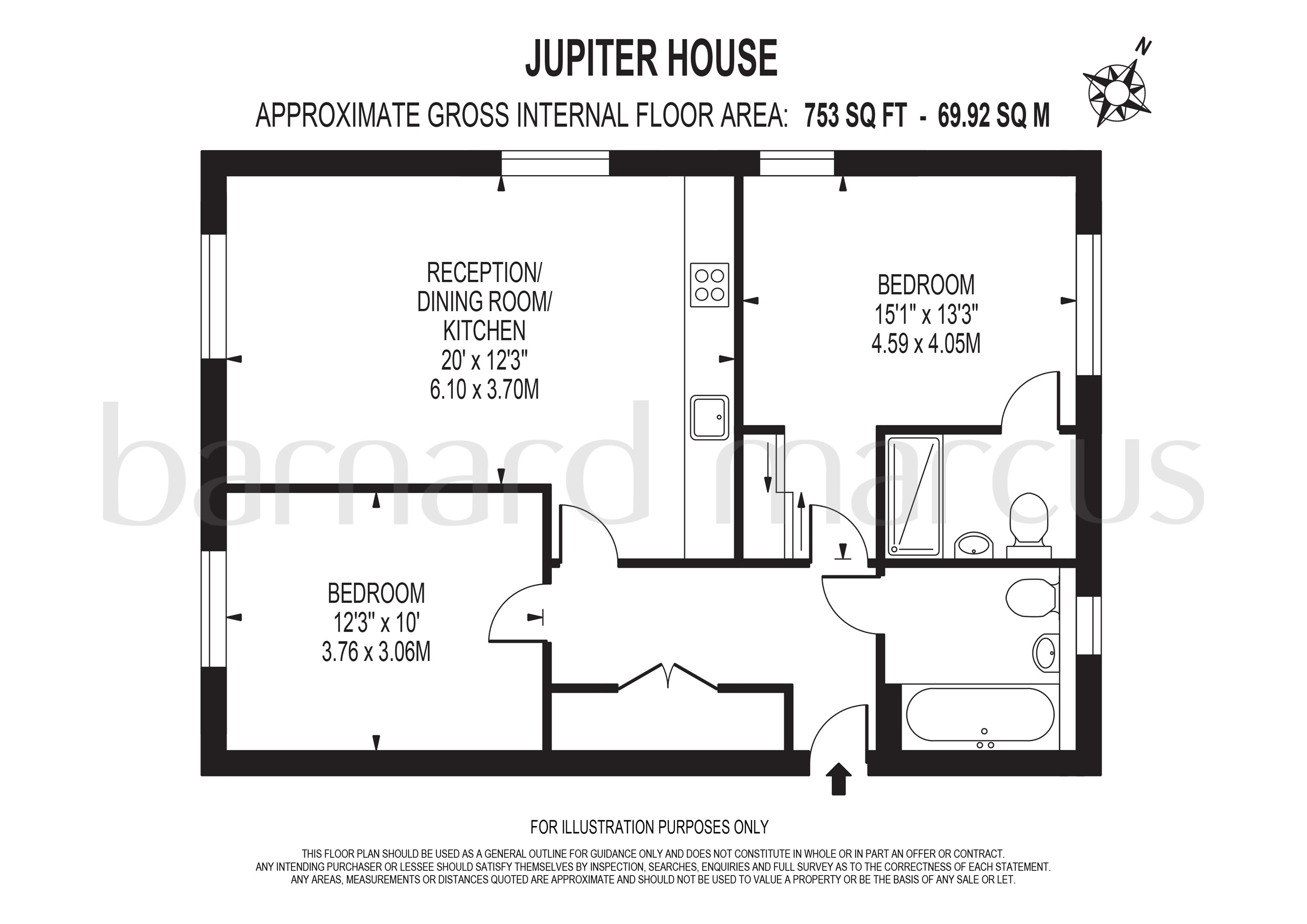Flat 3, Jupiter House, 10, Ceres Crescent, Epsom floorplan