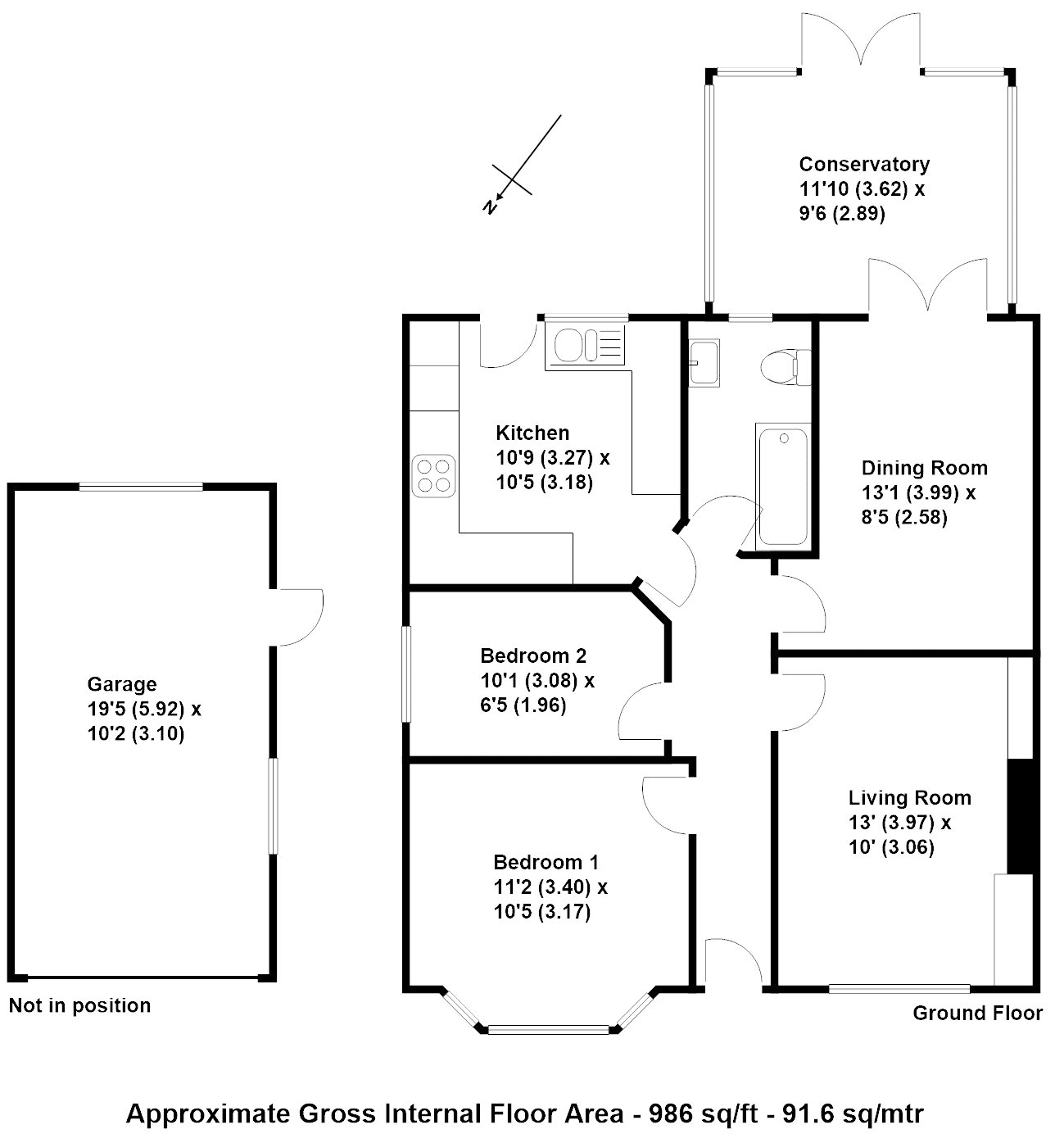 2 Bedrooms Semi-detached bungalow for sale in New Haw, Surrey KT15