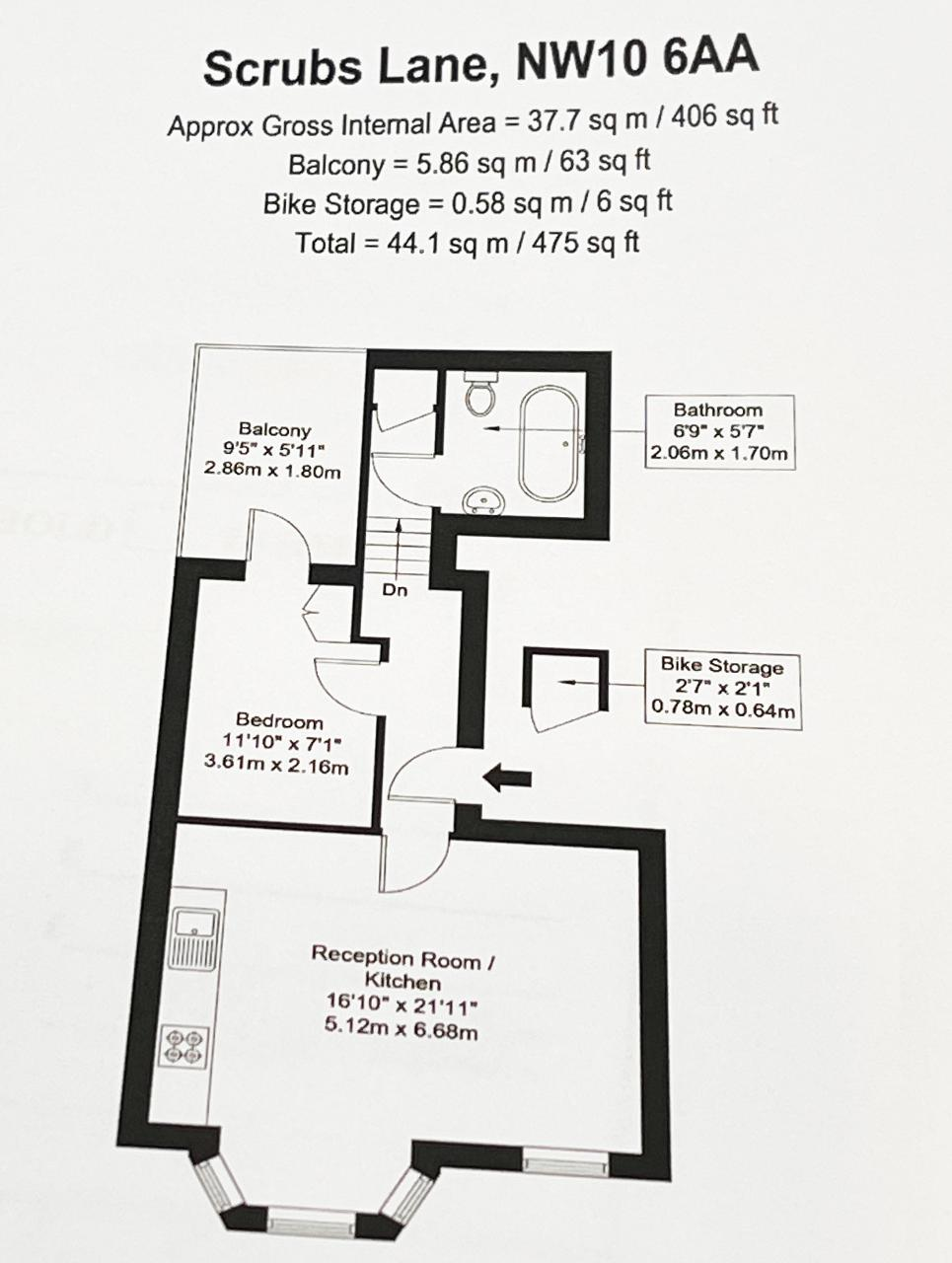 Flat 2, 25, Scrubs Lane, London floorplan