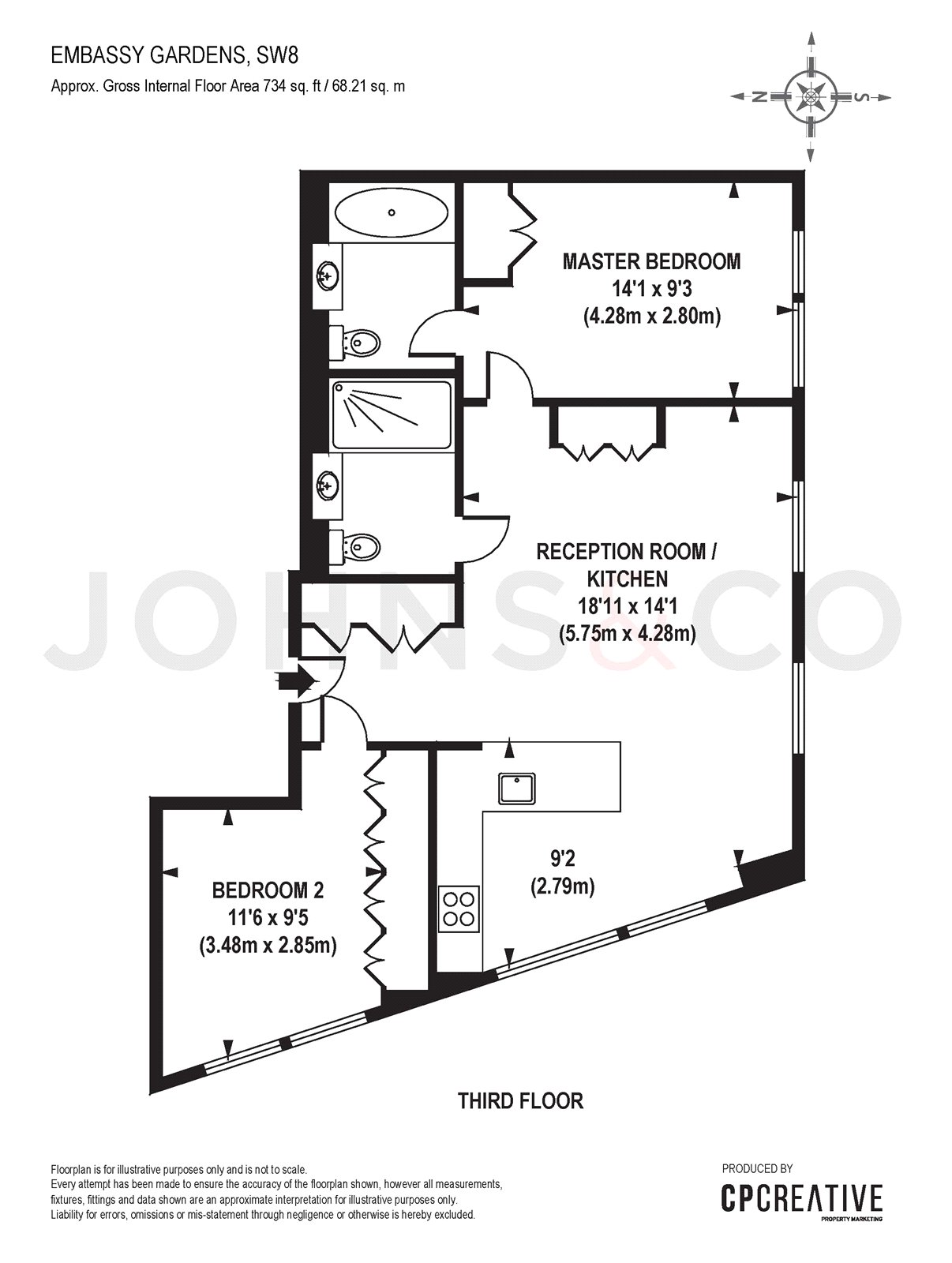 2 Bedrooms Flat to rent in Embassy Gardens, Ambassador Building, Nine Elms, London SW11