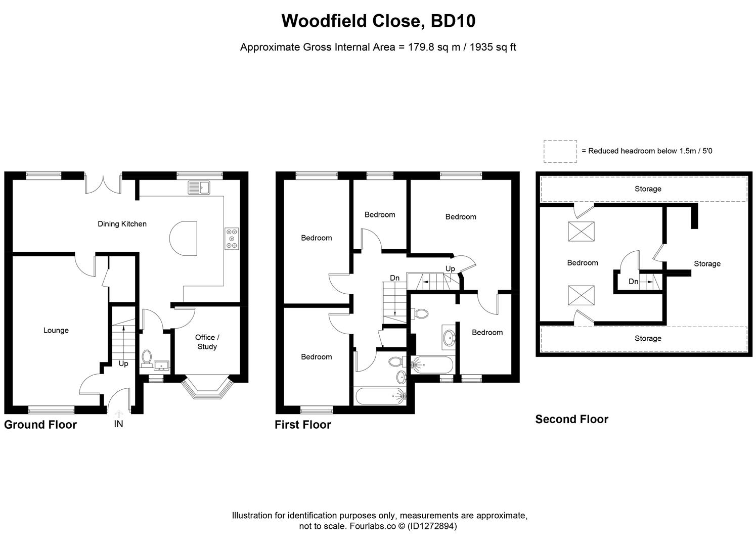 15, Woodfield Close, Bradford floorplan