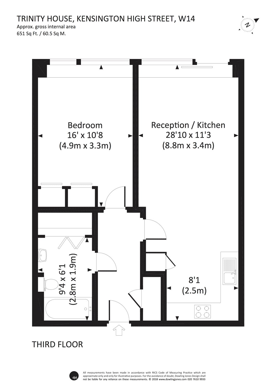 1 Bedrooms Flat to rent in Trinity House, 377 Kensington High Street, Kensington, London W14