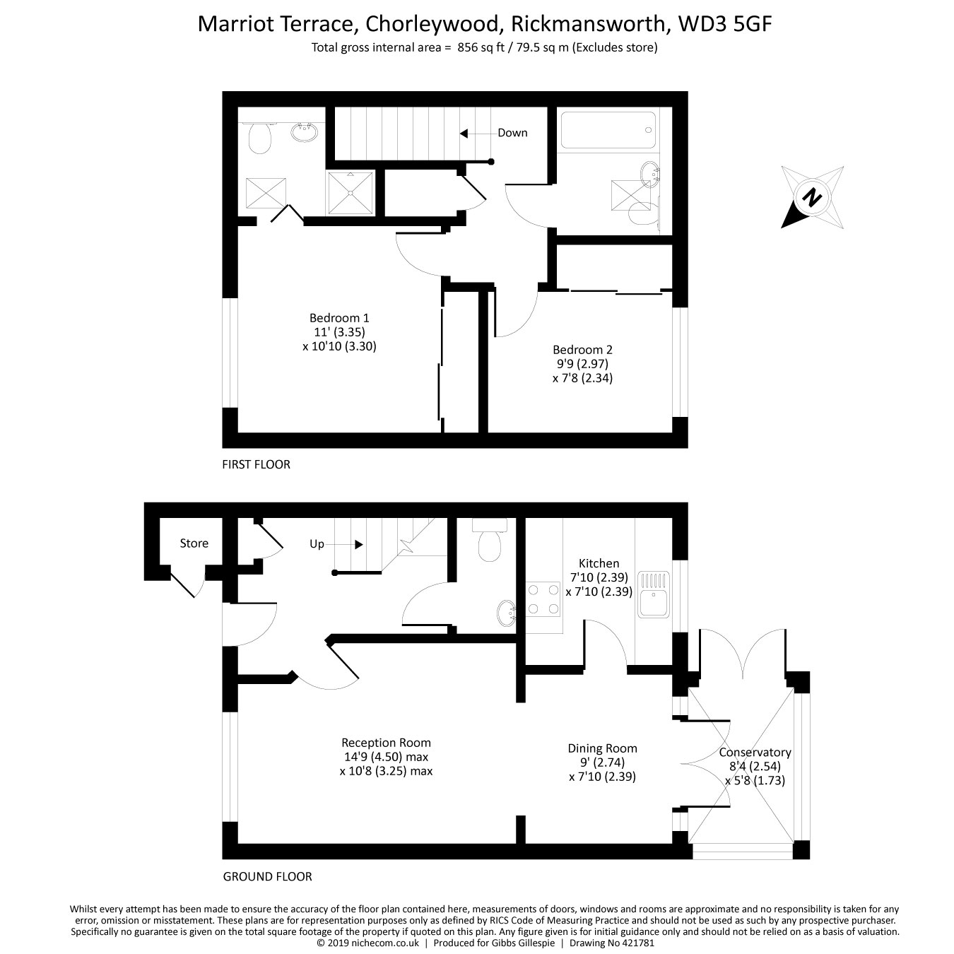 2 Bedrooms Terraced house for sale in Marriot Terrace, Chorleywood, Rickmansworth, Hertfordshire WD3