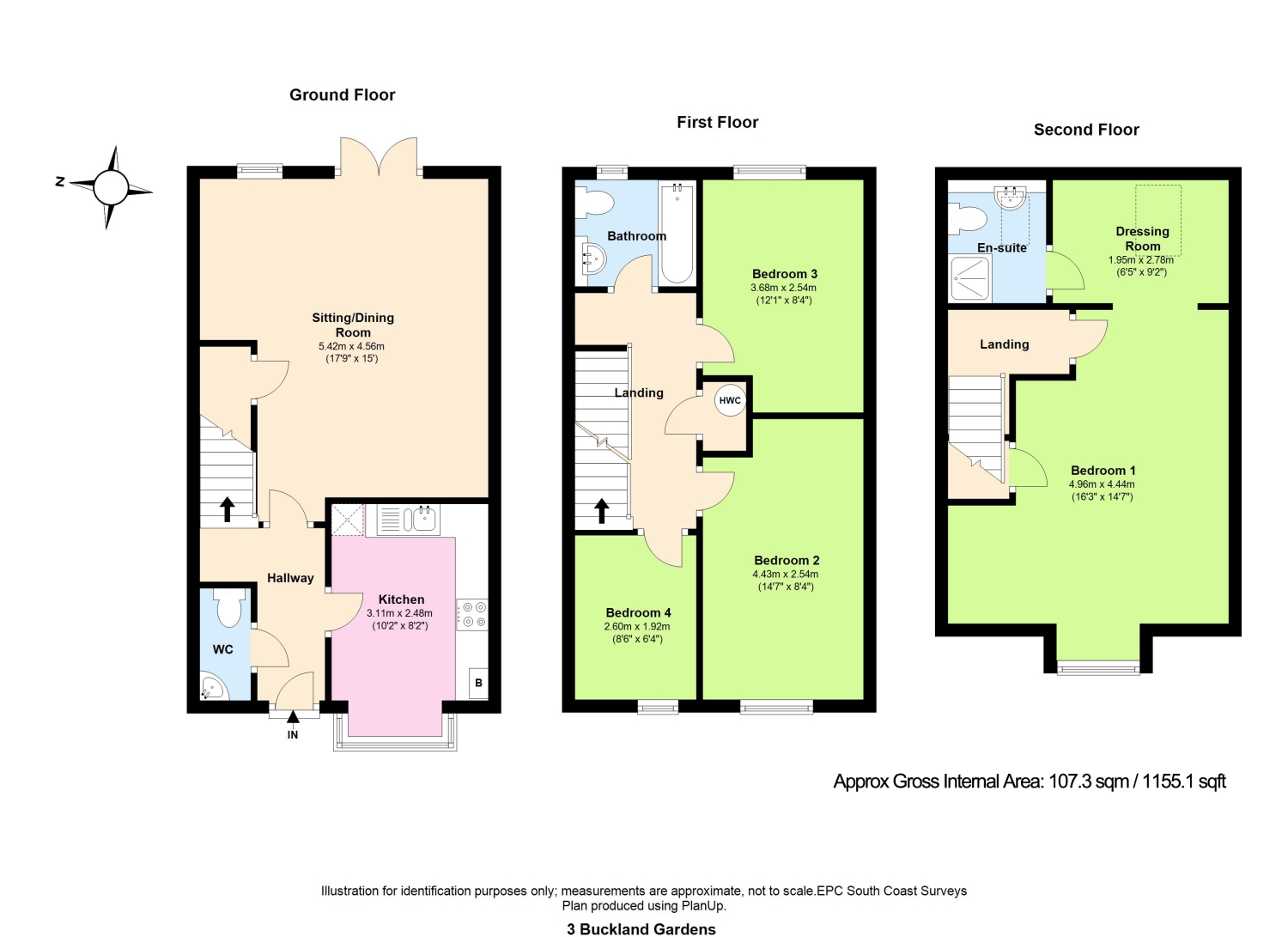 3 Buckland Gardens, Lymington, Hampshire floorplan
