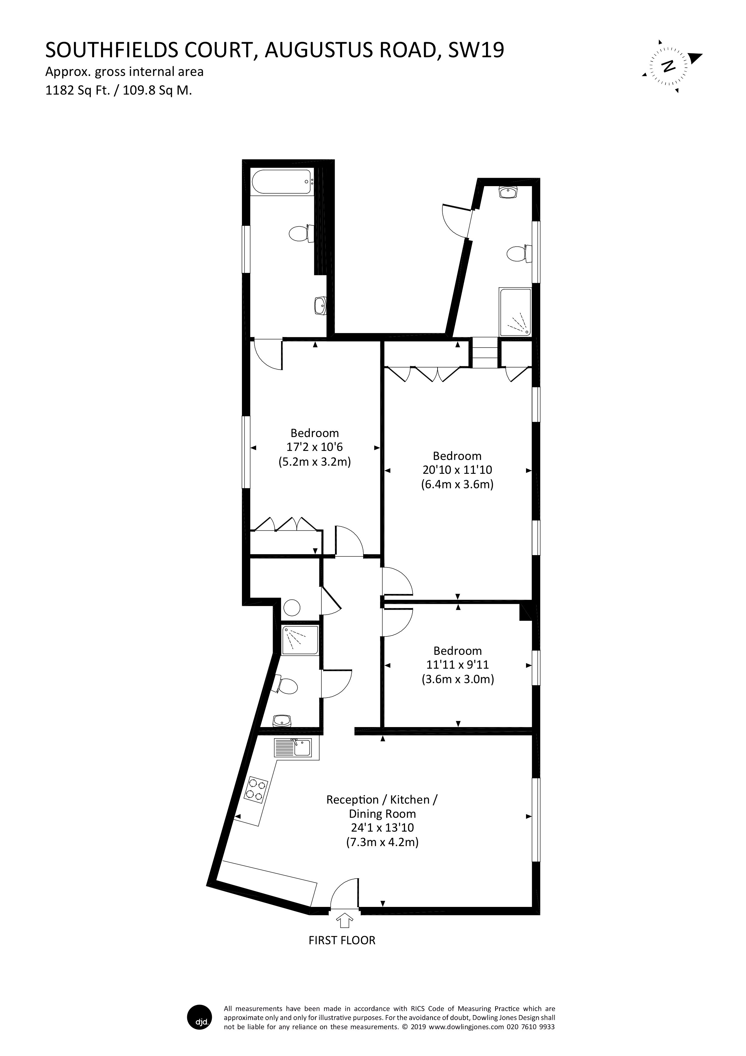 3 Bedrooms Flat to rent in Augustus Road, London SW19