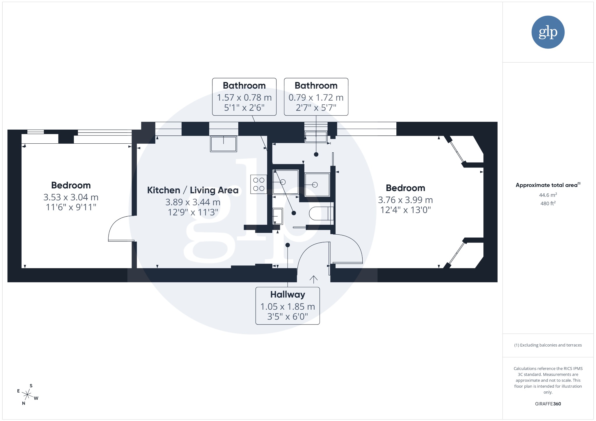 3-8  Flat 4, Bayswater Road, London floorplan