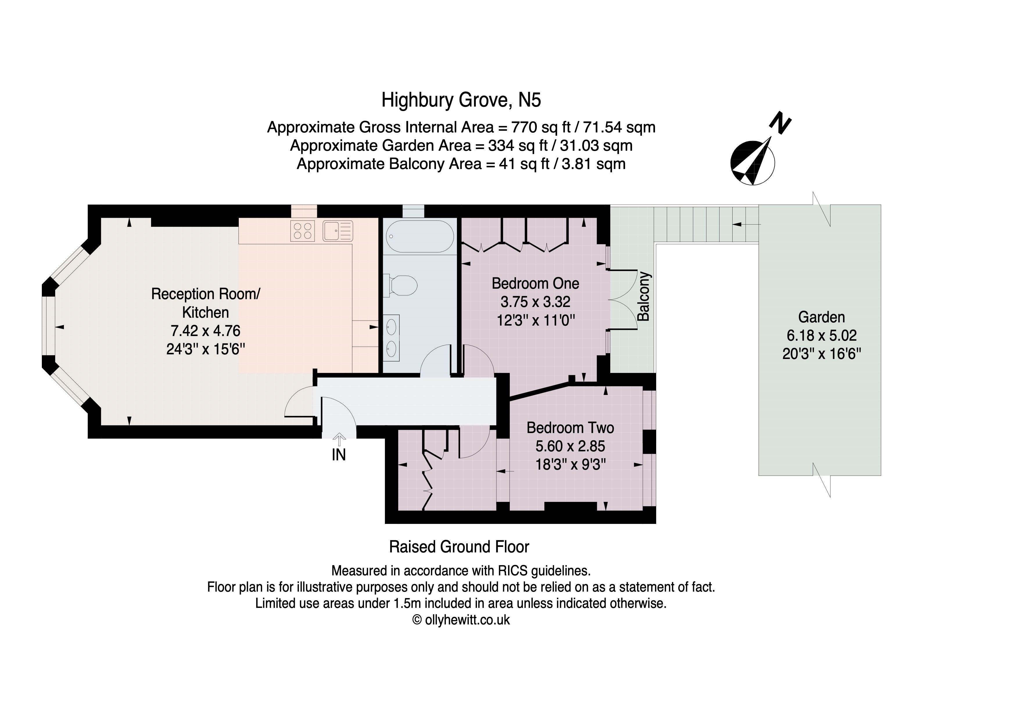 Flat 2, 56, Highbury Grove, London floorplan