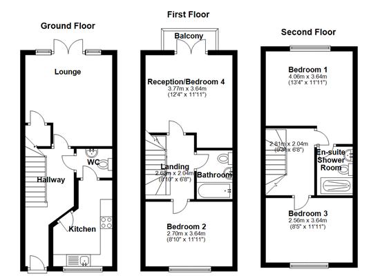 3 Bedrooms Town house to rent in The Lakes, Larkfield, Aylesford ME20