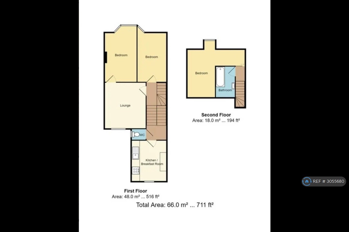 Ditchling Rise, Top Floor Flat, Brighton floorplan