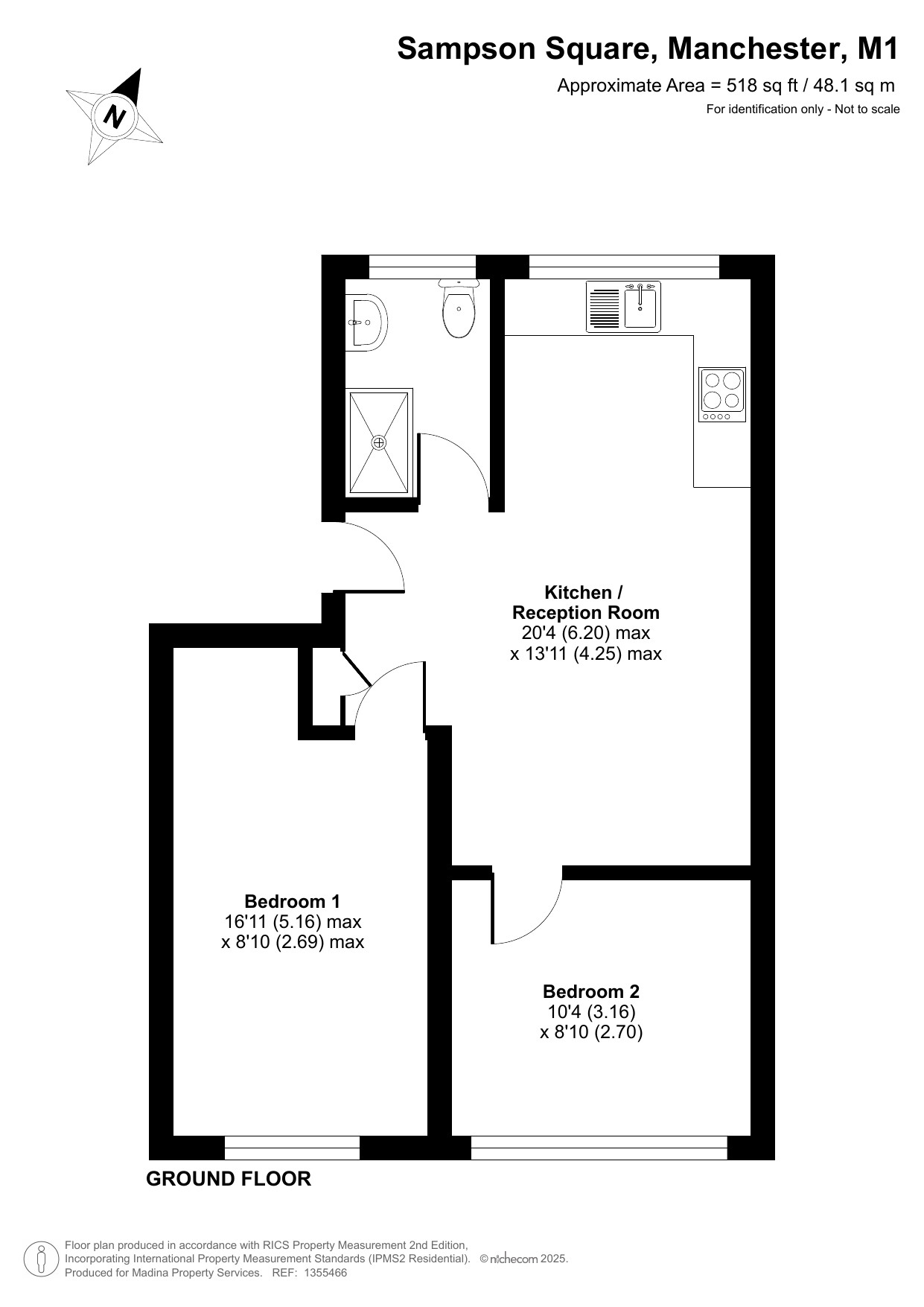 12, Sampson Square, Manchester floorplan