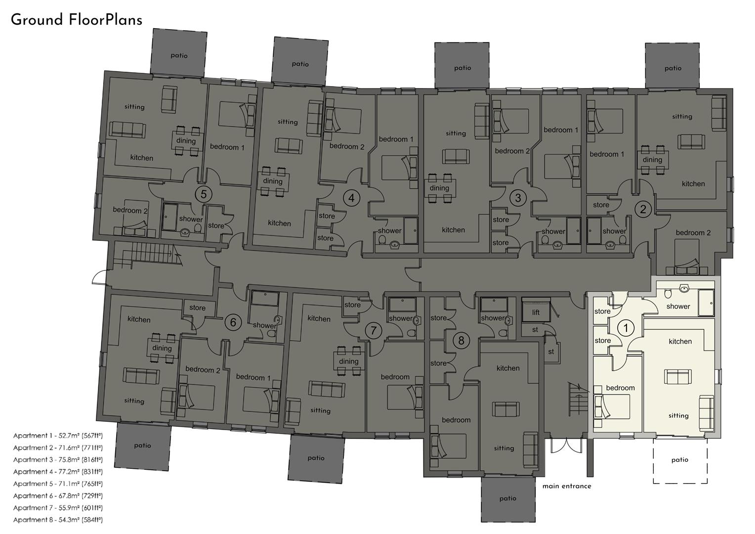 Sandringham Manor, Apartment 1, The Grange, Mansfield floorplan