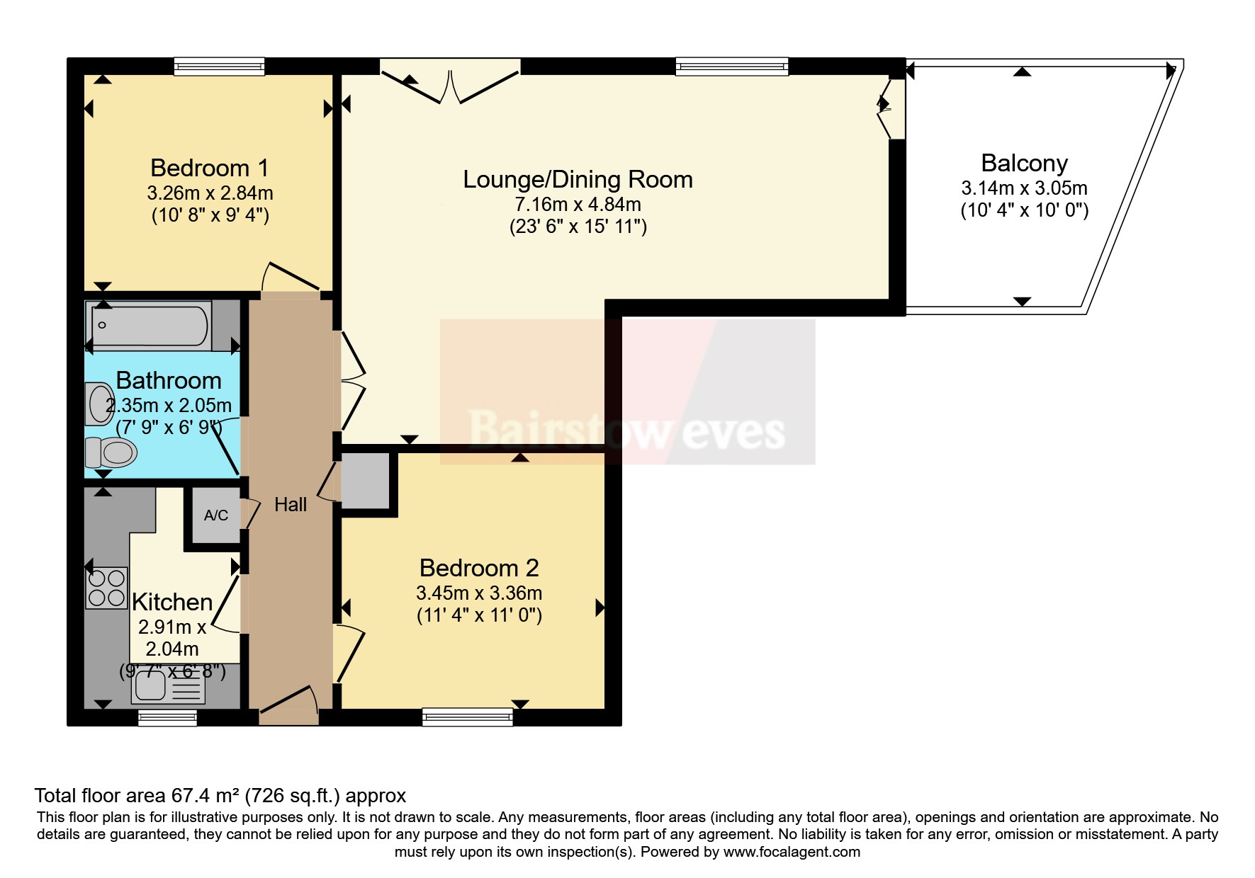 Flat 14, Bishopsgate House, 21, Aldbourne Road, West Midlands floorplan