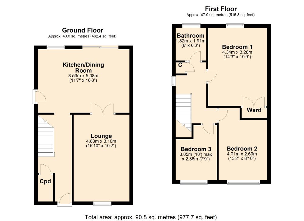St Peters Way, Weedon, Northampton NN7, 3 bedroom semidetached house