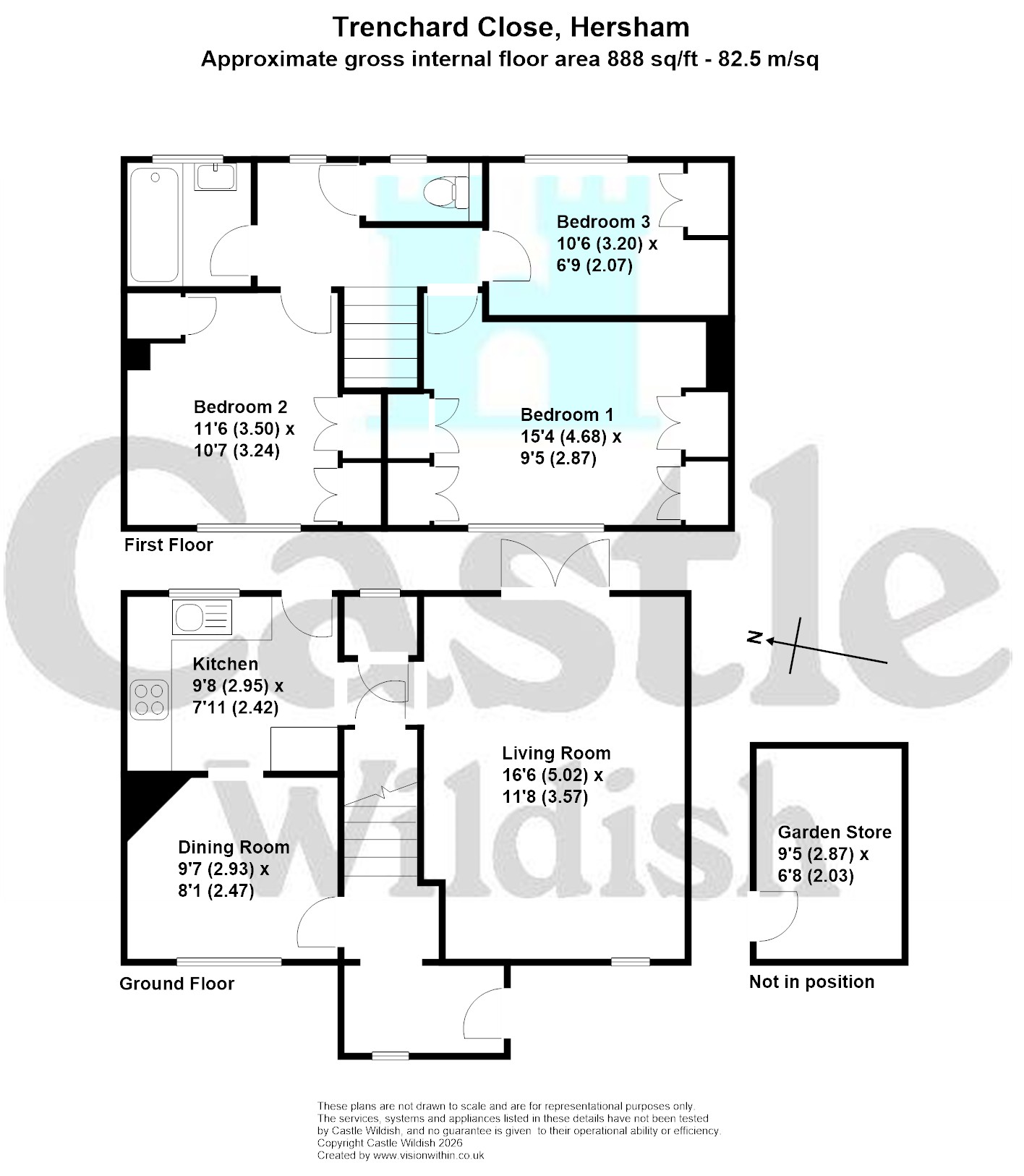 19, Trenchard Close, Hersham Village floorplan