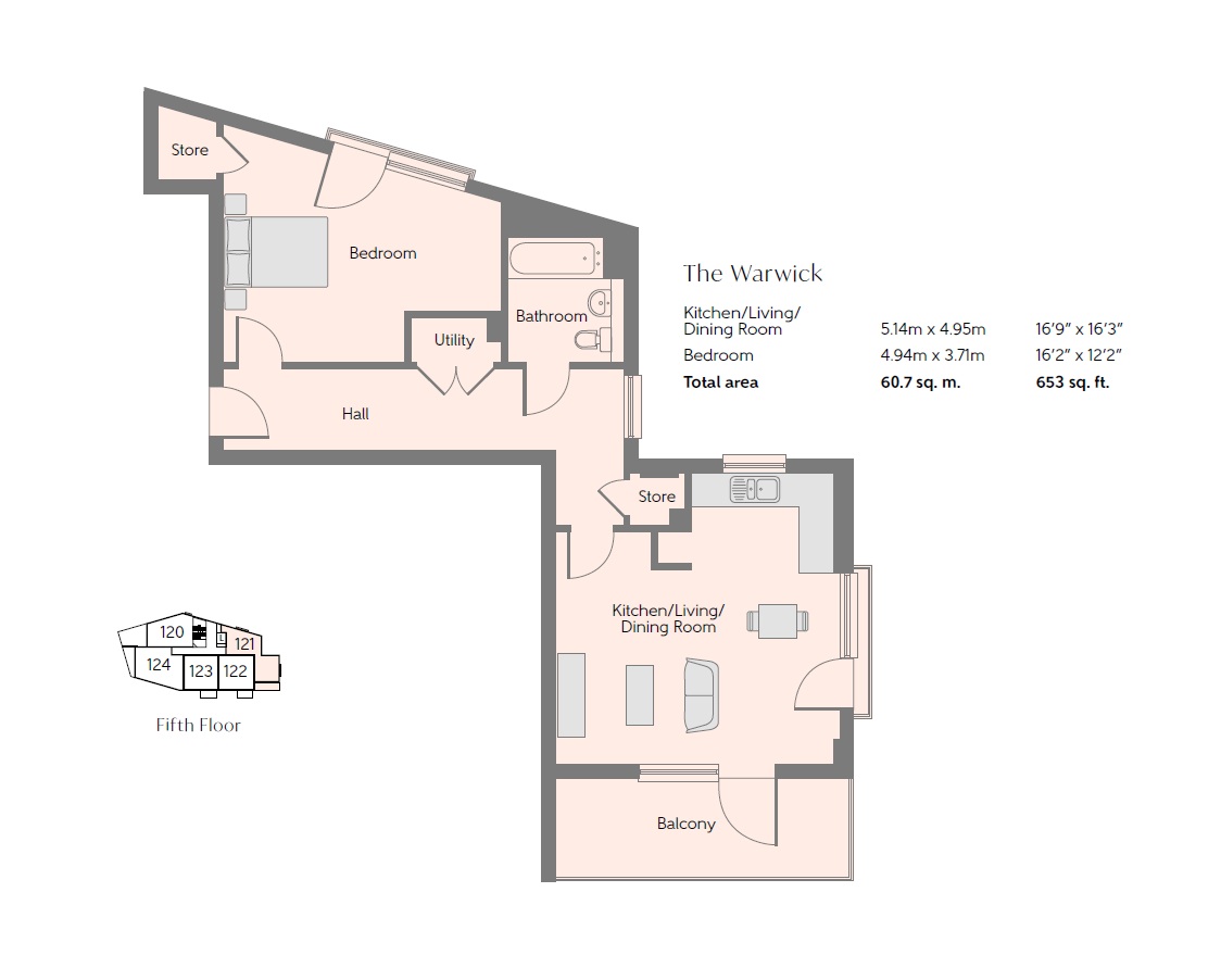 Apartment 121, The Warwick, Moorbridge Road, Maidenhead floorplan