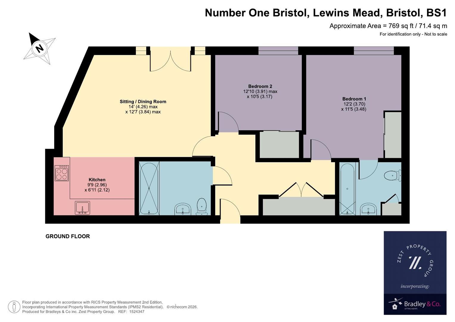 612, Number One Bristol, Bristol floorplan
