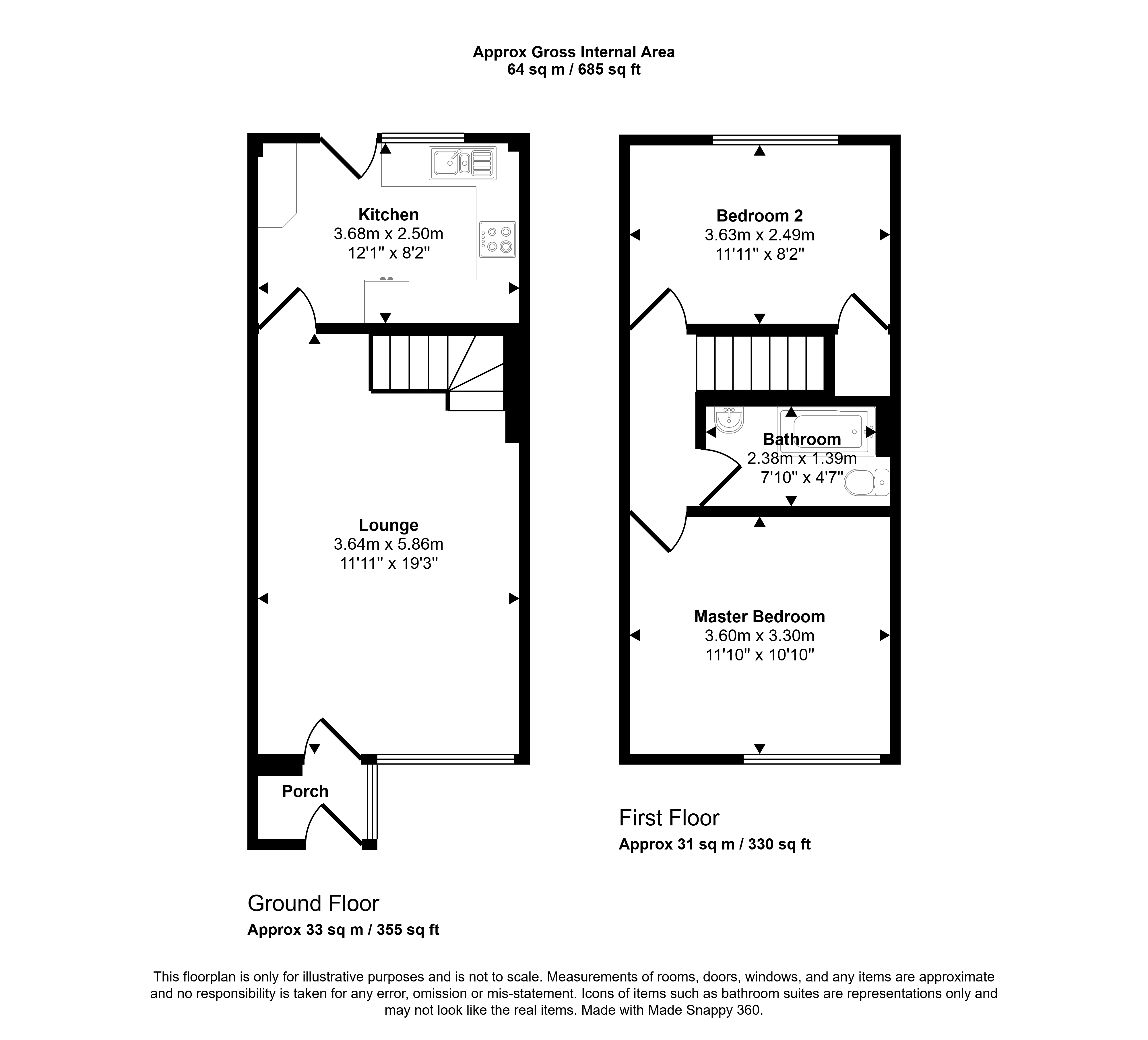 11, Huntingdon Close, Newcastle upon Tyne floorplan
