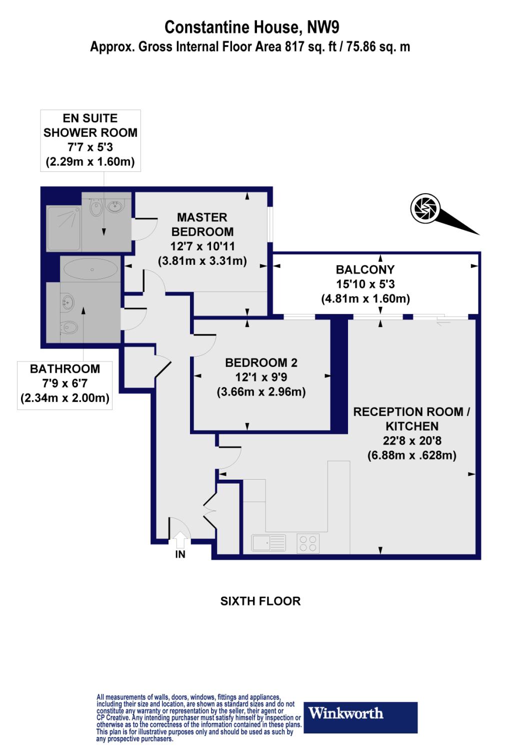 Flat 53,, Constantine House, Colindale floorplan