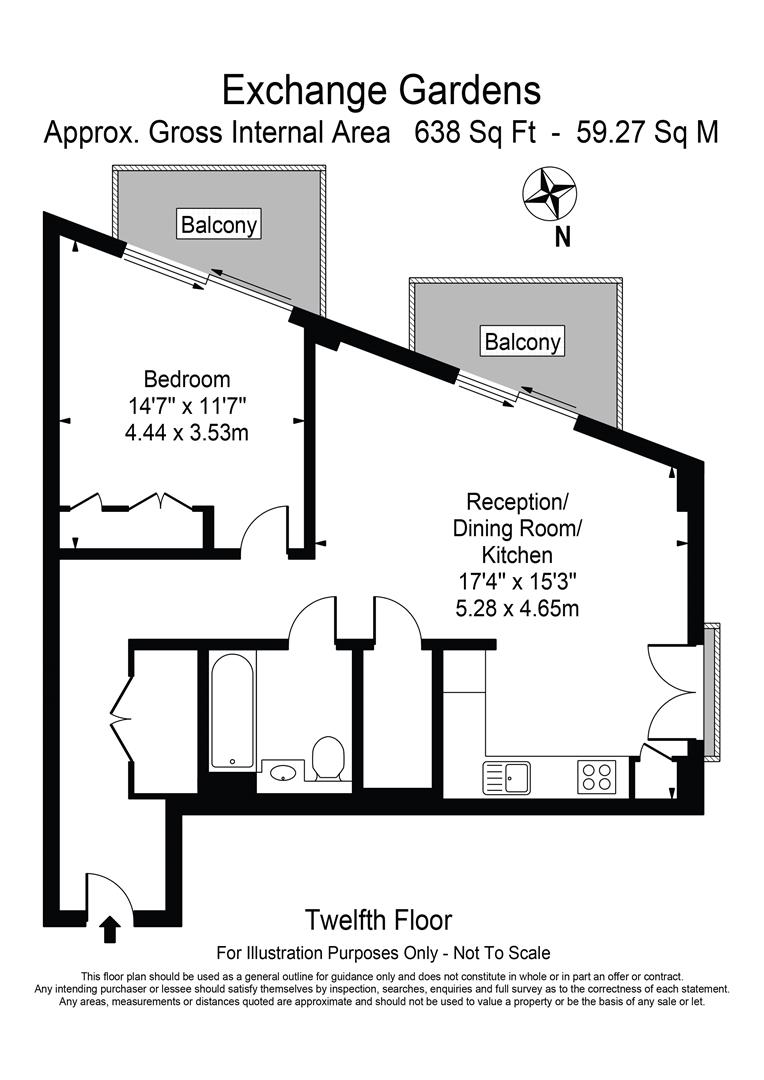 Flat 81, 7A, Exchange Gardens, London floorplan