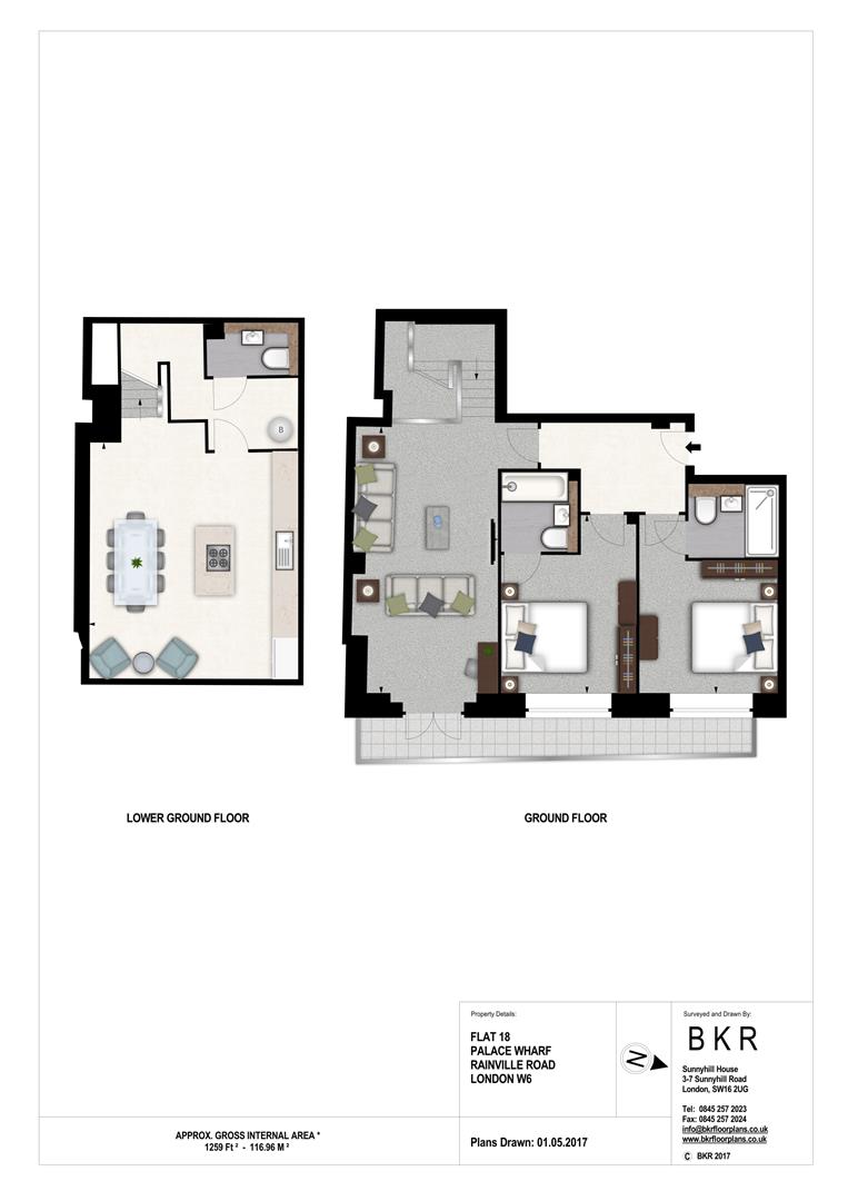 Flat 18, Palace Wharf, Rainville Road floorplan