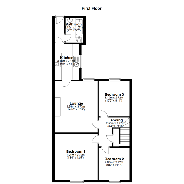 Tamworth Road, Arthurs Hill, Newcastle Upon Tyne NE4, 3 bedroom flat to