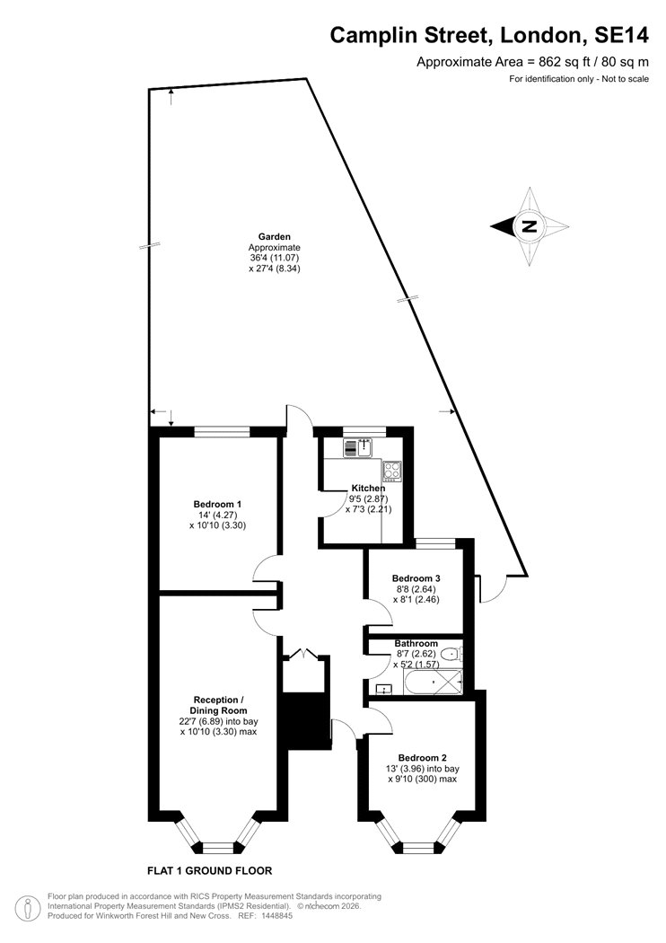Flat A, 22, Camplin Street, London floorplan