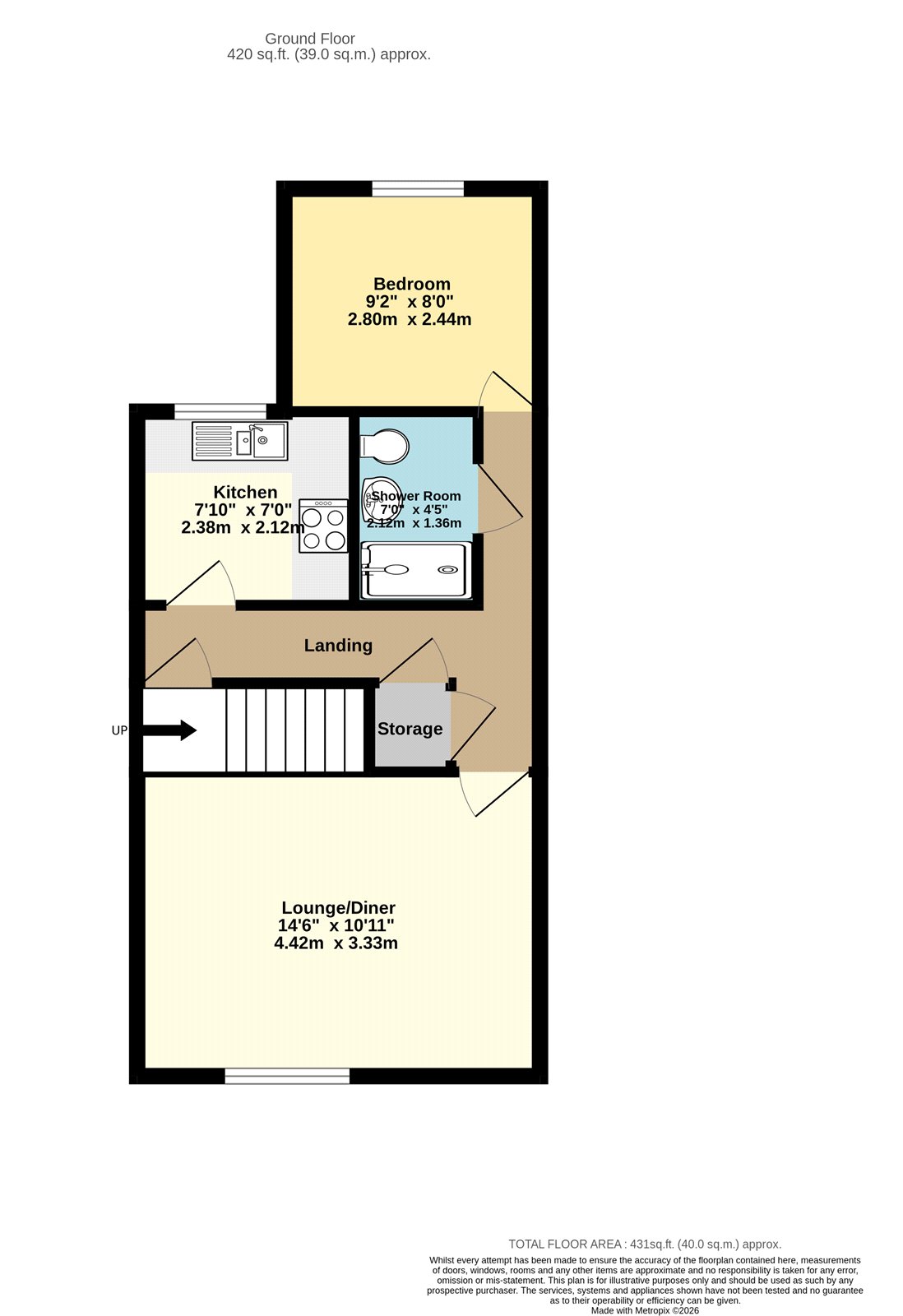 First Floor Flat, 43, Sandbed Road, Bristol floorplan