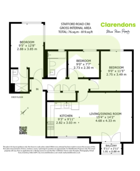Flat B, 58 Stafford Road, Croydon floorplan