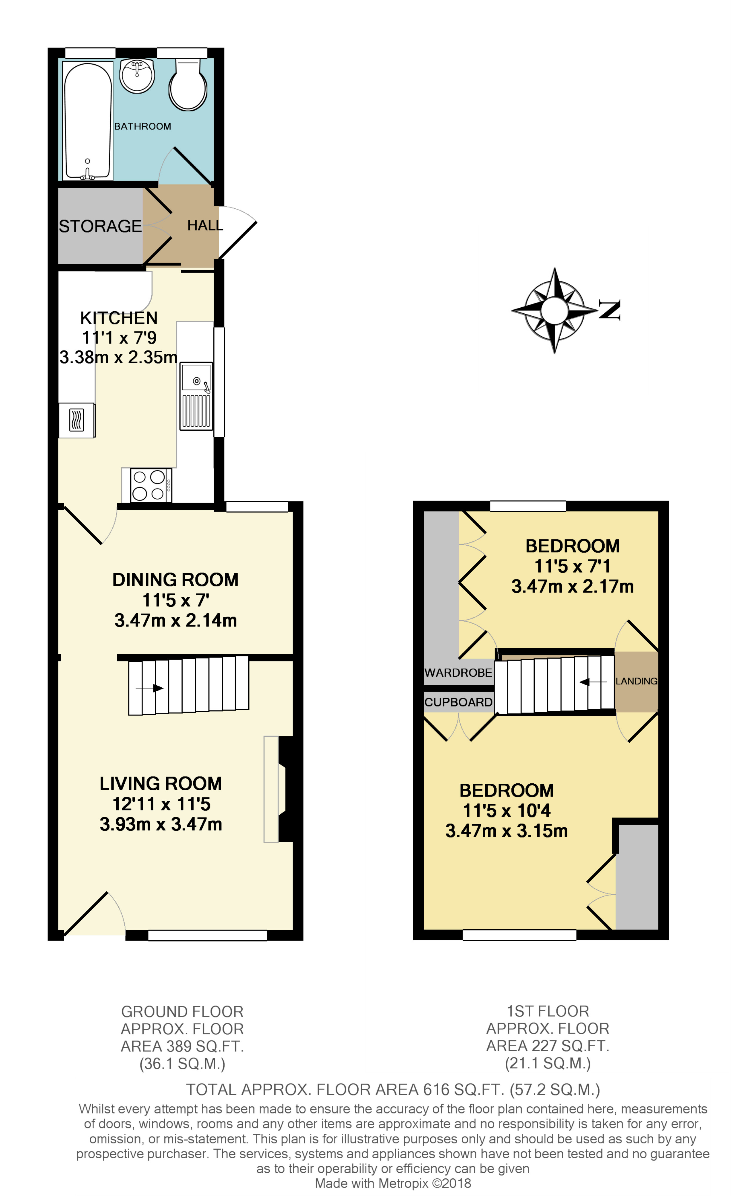 2 Bedrooms Terraced house for sale in Bell Road, East Molesey KT8