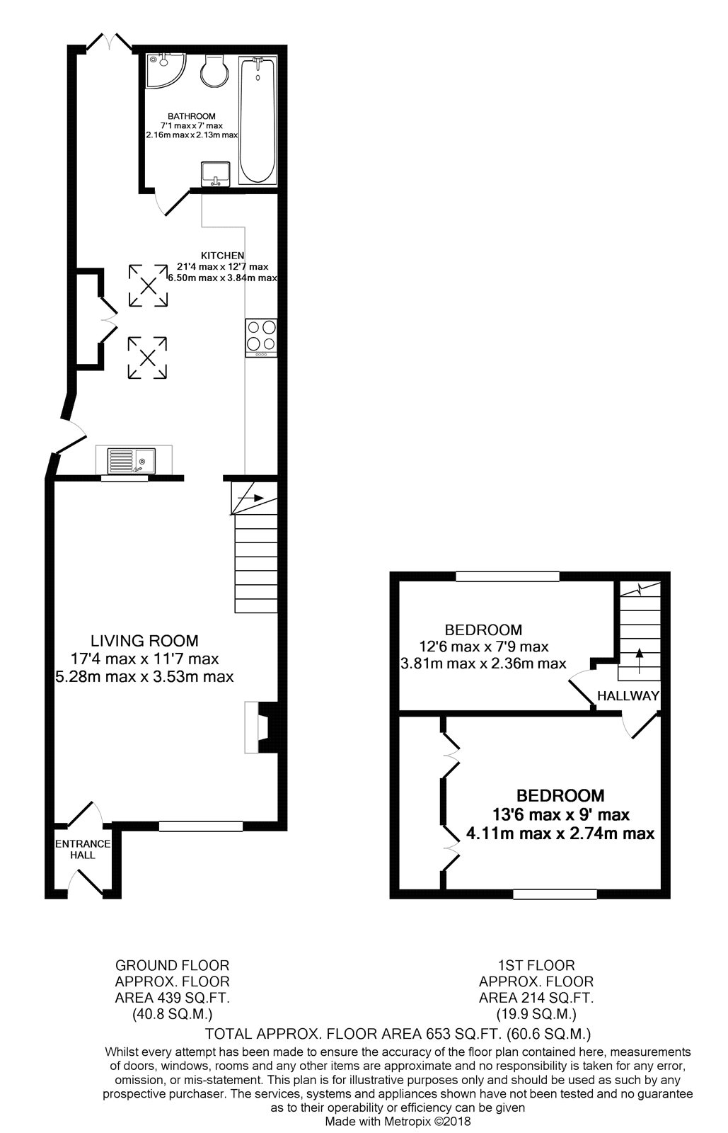 2 Bedrooms Terraced house to rent in Chertsey Road, Addlestone, Surrey KT15