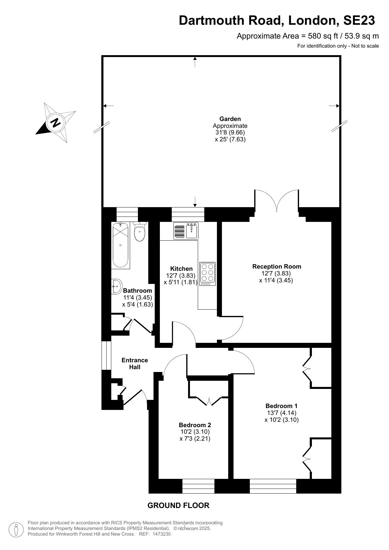 Flat 1, 107, Dartmouth Road, London floorplan