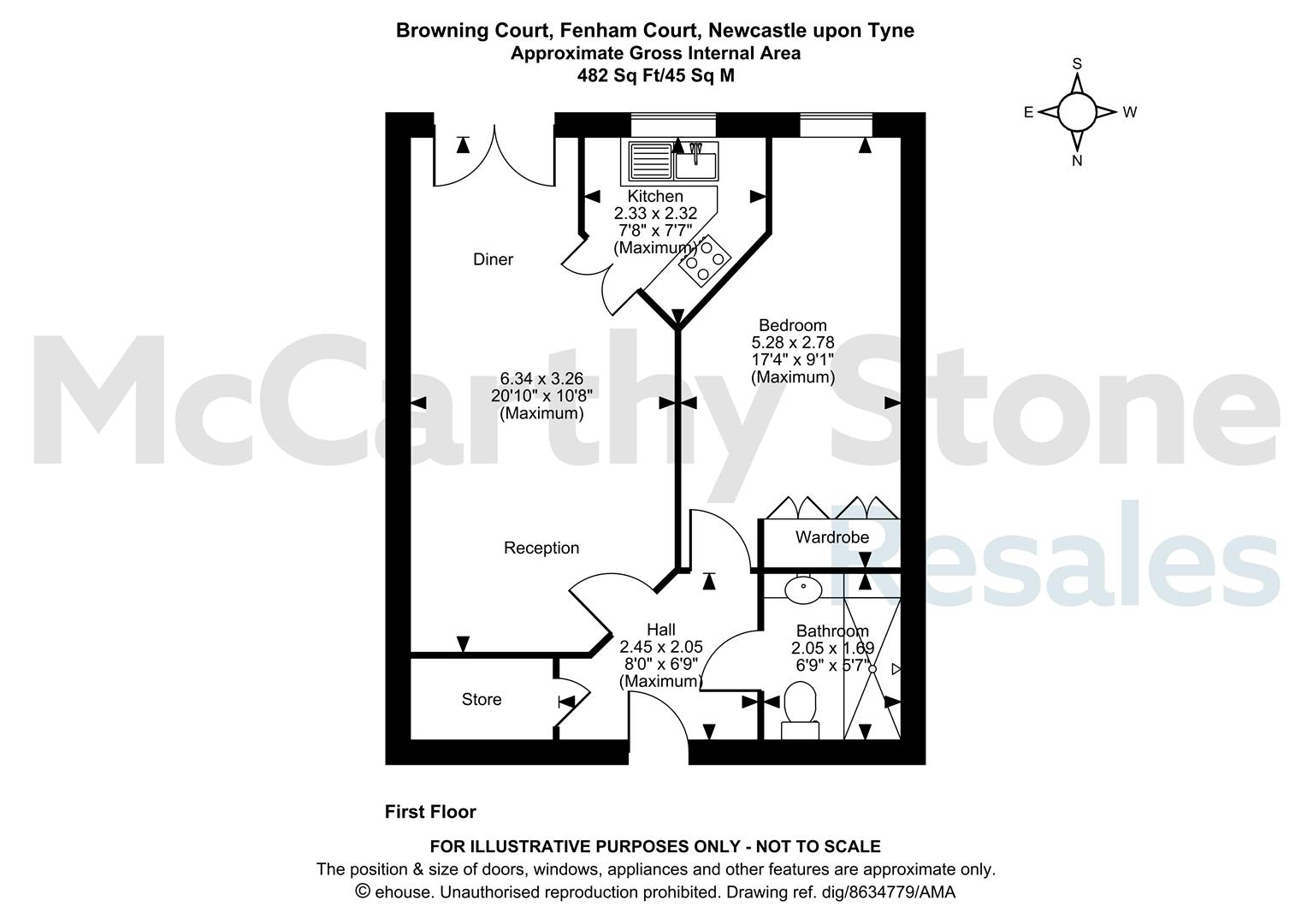32 Browning Court, 3 Fenham Chase, Newcastle Upon Tyne floorplan