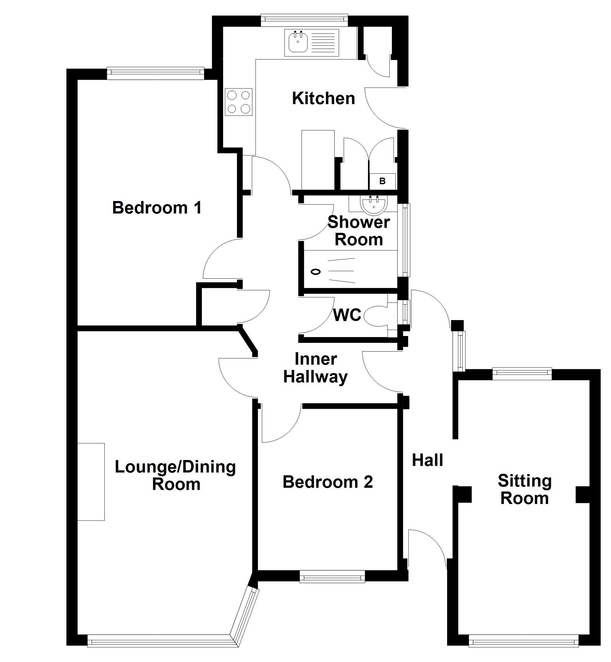 Medway, Hailsham BN27, 2 bedroom semidetached bungalow for sale